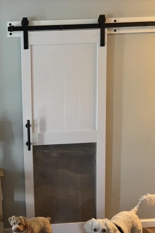 30in x 84in White MDF Sliding Barn Door, Pre-Drilled Holes Easy Assembly customer photo 1