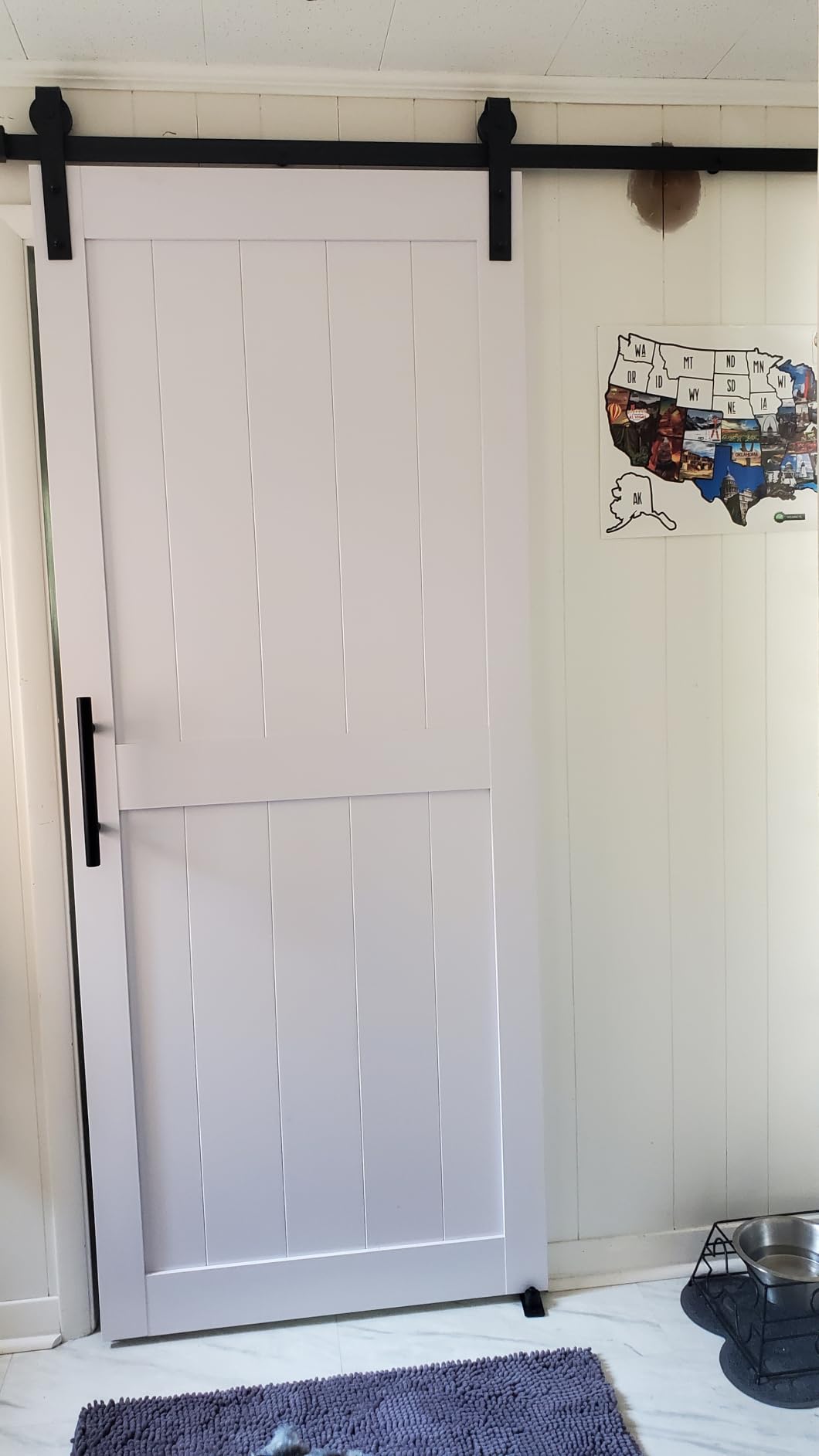 30in x 84in White MDF Sliding Barn Door, Pre-Drilled Holes Easy Assembly customer photo 2