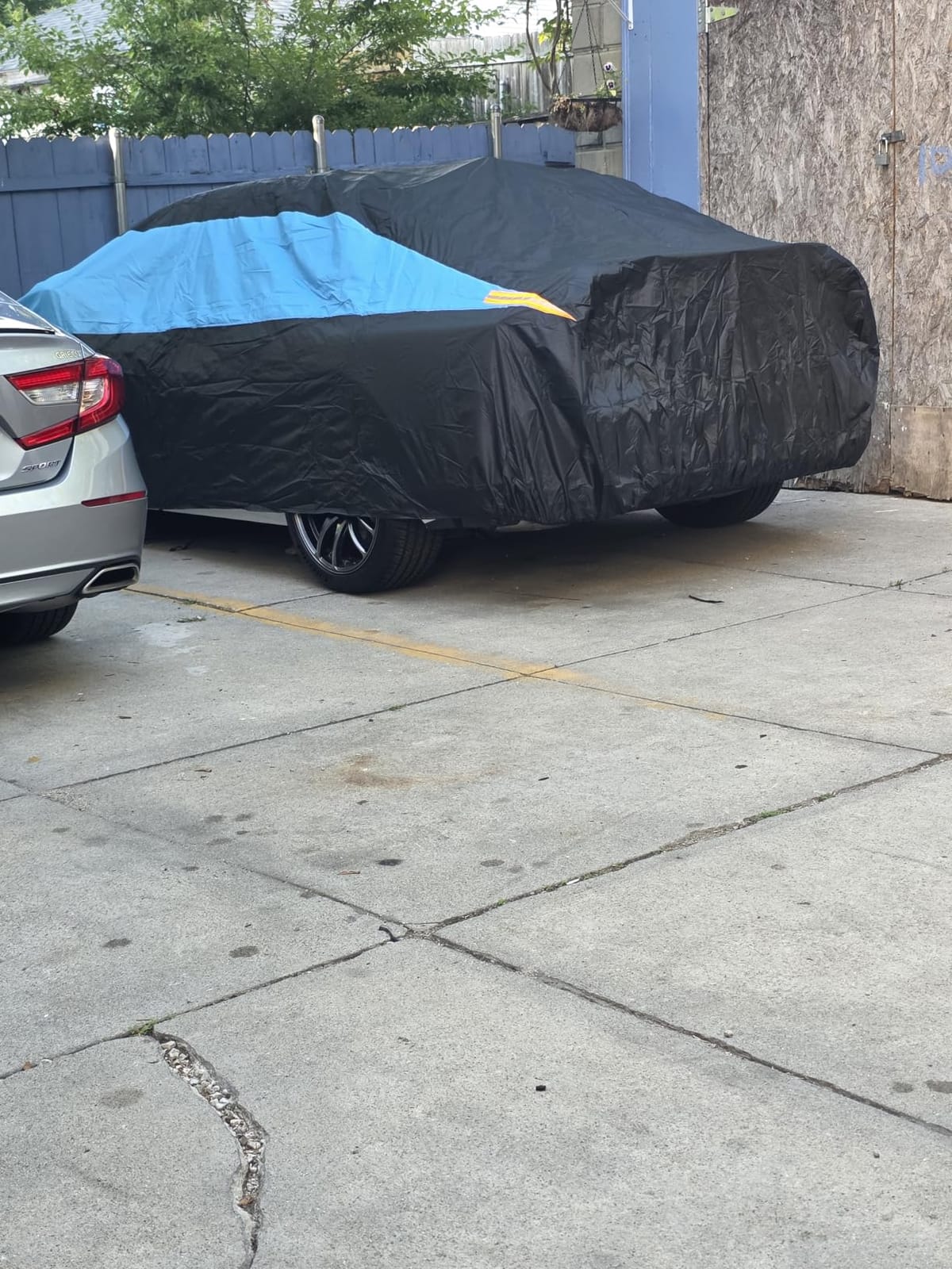 MORNYRAY Waterproof Car Cover All Weather Snowproof UV Protection Windproof Outdoor Full car Cover, Universal Fit for Sedan (Fit Sedan Length 194-206 inch, Blue) customer photo 2