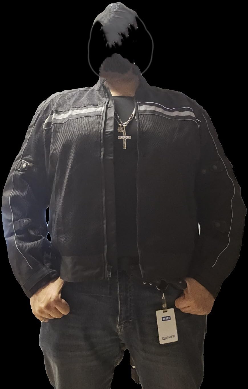 WICKED STOCK Motorcycle Jacket Men - CE Level1 Reflective Summer Biker Jacket Men with Adjustable Cuffs & Waist Belt - Lightweight & Comfortable Mesh Motorcycle Jacket with Armor customer photo 2