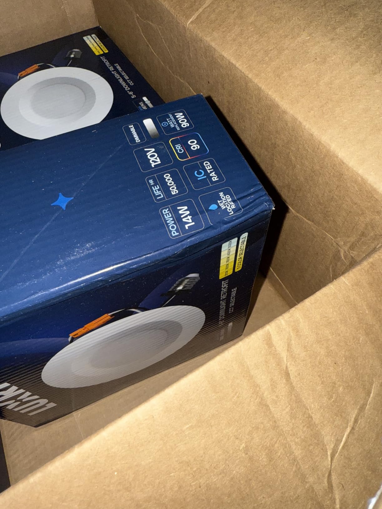 LUXRITE 5/6 Inch LED Recessed Retrofit Downlight, 14W=90W, 1100 LM (4 Pack) customer photo 1