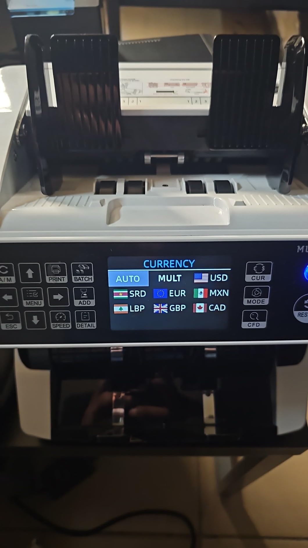 MUNBYN IMC01 Bank Grade Money Counter Machine Mixed Denomination, 2CIS/UV/IR/MG/MT Counterfeit Detection, Serial Number, MUL Currency Cash Counter, Printer Compatible, 2Y Manufacturer (White) customer photo 1