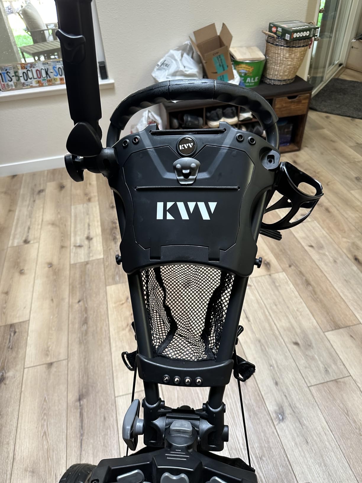 KVV 3 Wheel 360 Rotating Front Wheel Golf Push Cart Open and Close in ONE Second-Free Umbrella Holder Included customer photo 2