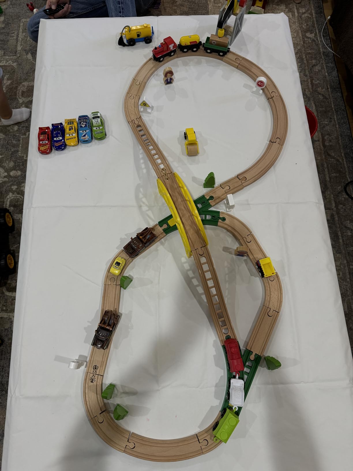 TOY Life Wooden Train Set with Crane, 60-Pc Track, Boys 3-8 customer photo 1