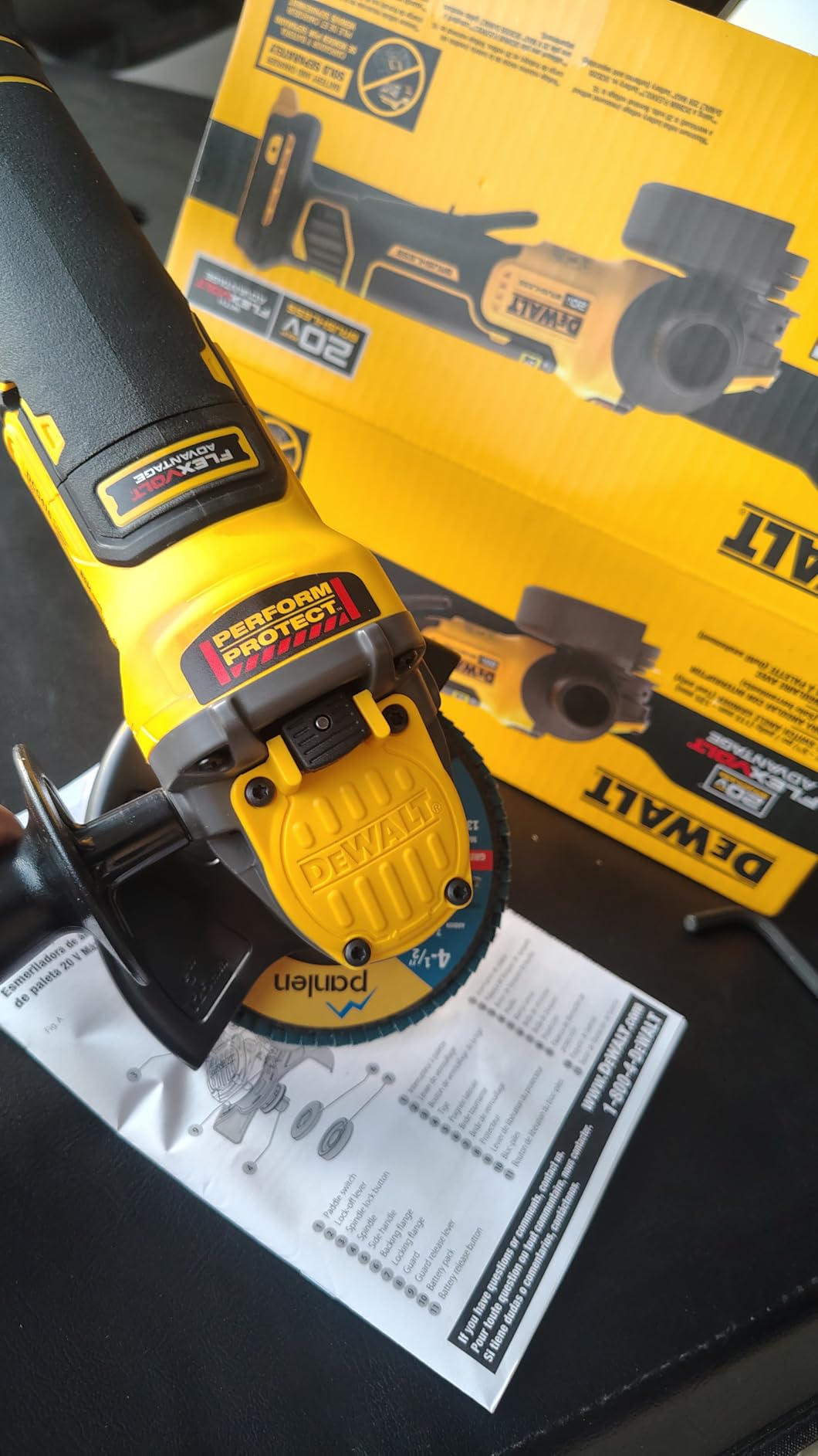 DEWALT FLEXVOLT ADVANTAGE 20V MAX* Angle Grinder, Paddle Switch, 4-1/2-Inch to 5-Inch, Tool Only (DCG416B) customer photo 2