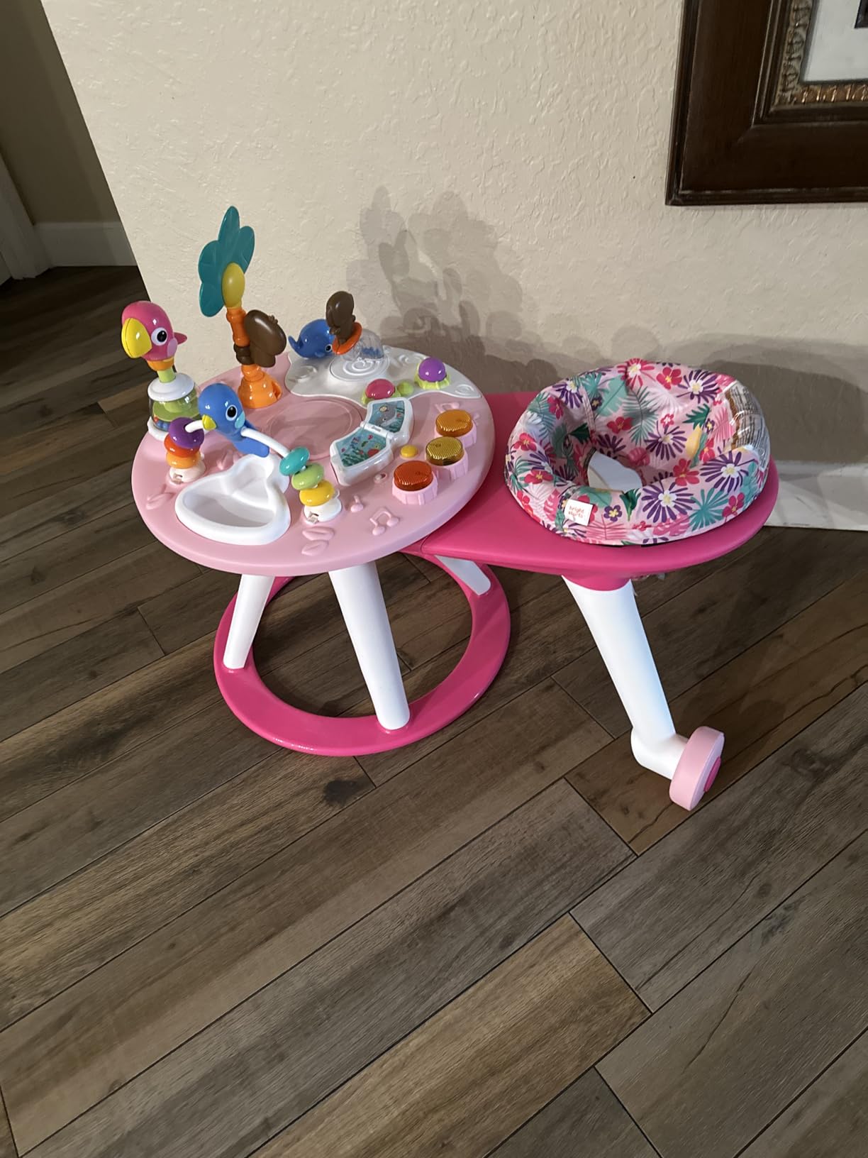 Bright Starts Around We Go 2-in-1 Baby Walker, Discovery Activity Center and Table, Tropic Coral, Ages 6 Months+ customer photo 1