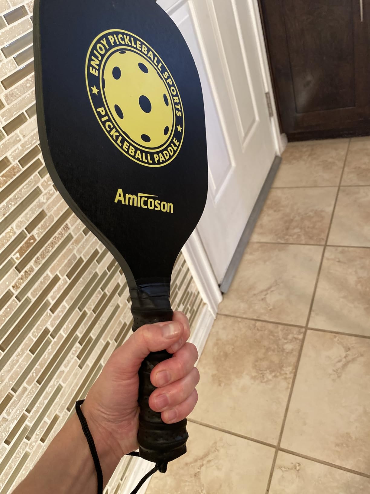 Amicoson Pickleball Paddles - Set of 4 Wooden Paddles, Indoor & Outdoor Balls, Ergonomic Grip, 8 Balls & 1 Carry Bag customer photo 1