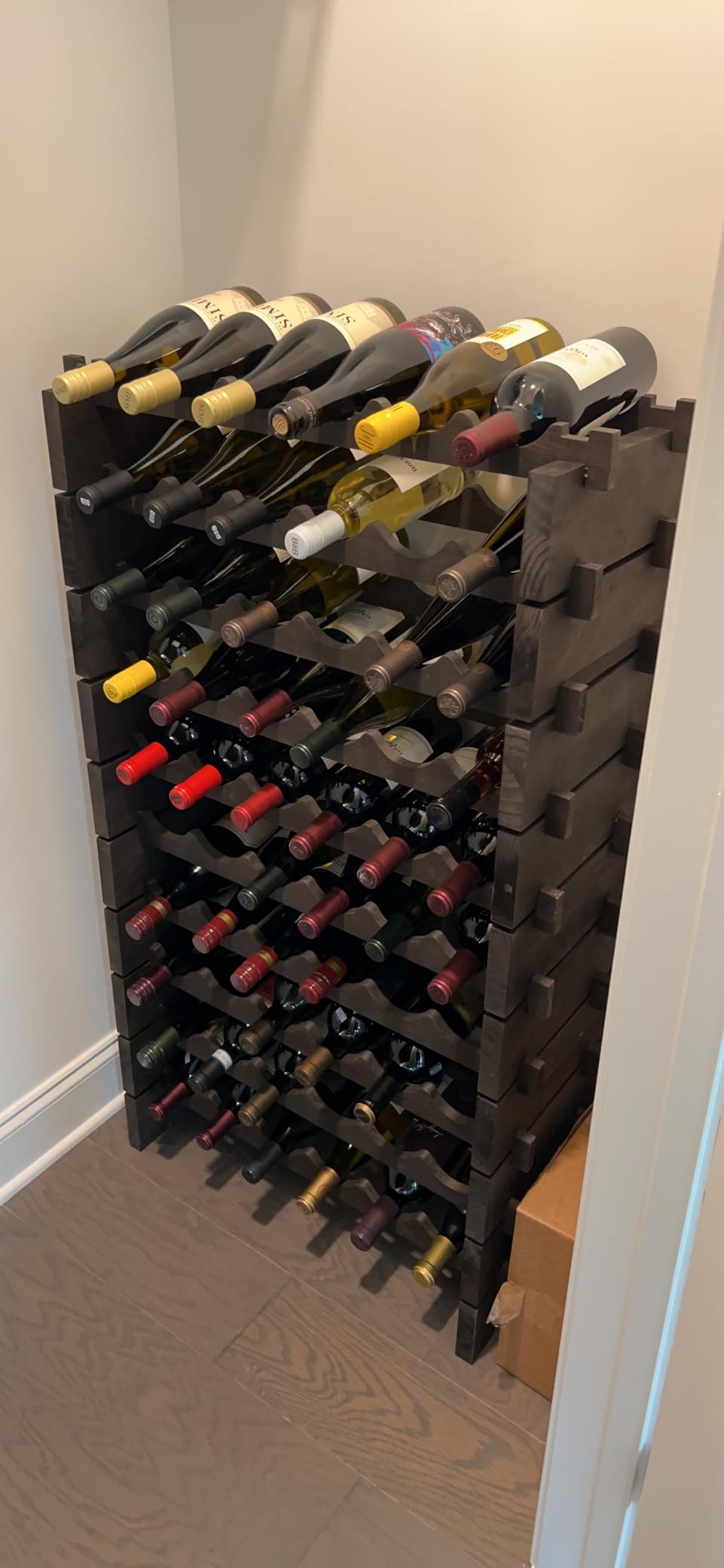 Wine Rack Solid Wood Stackable Storage Wooden Wine Rack Wine Cabinet (60 Bottles, Natural Color) customer photo 1