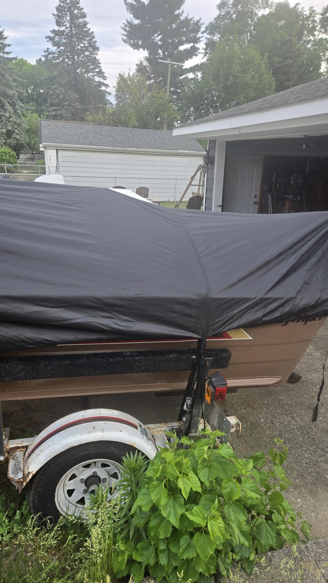 Mancro Boat Cover, Heavy Duty 17-19ft Waterproof Trailerable Boat Cover customer photo 1