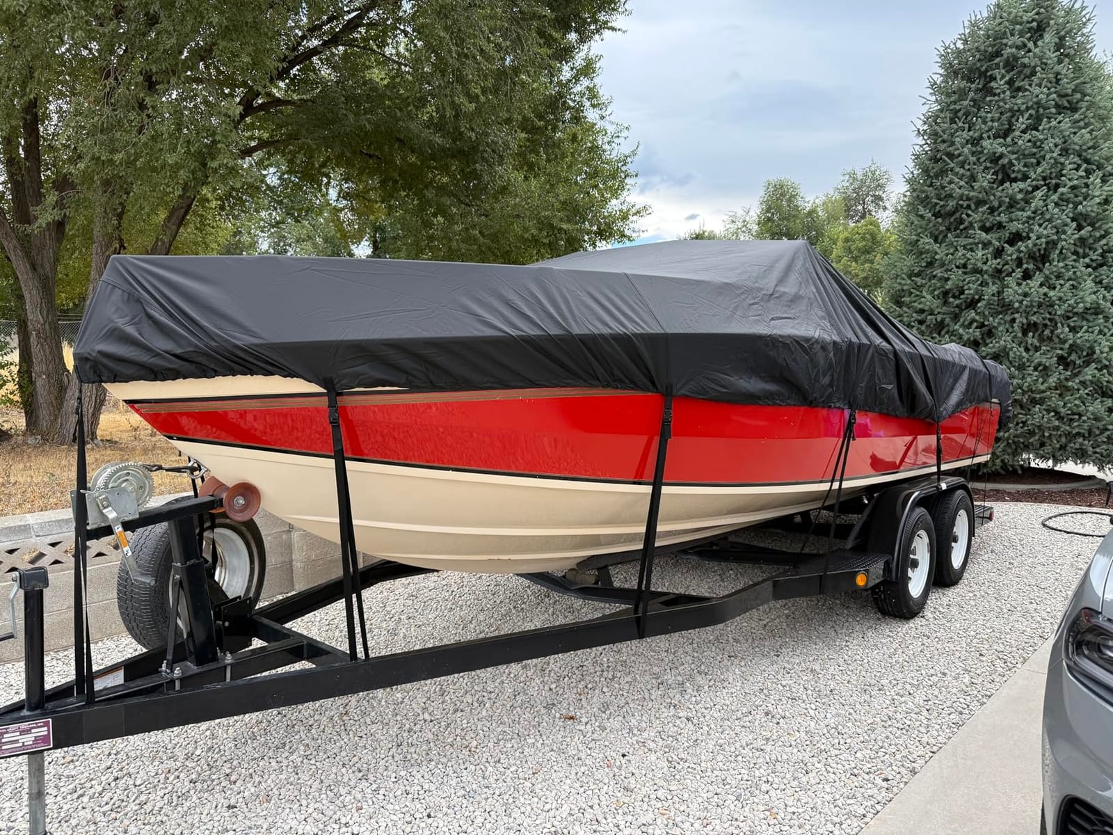 Mancro Boat Cover, Heavy Duty 17-19ft Waterproof Trailerable Boat Cover customer photo 2