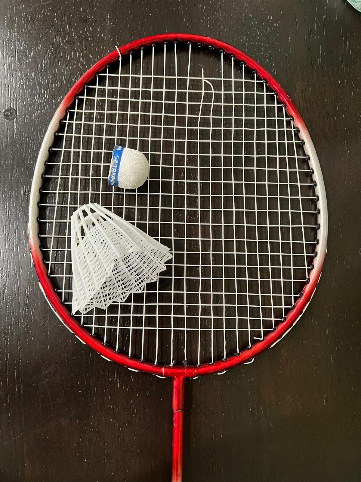 Triumph Sports Badminton Set for Backyard & Outdoors with 4 Badminton Rackets, 3 Birdies, Net, Boundary Lines & Carry Bag customer photo 2