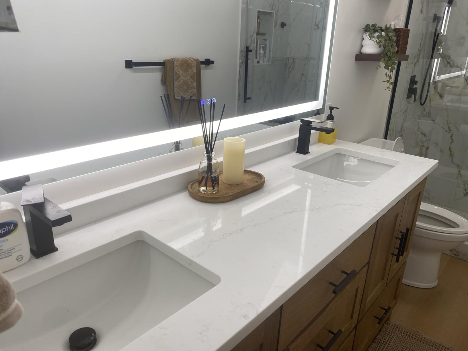 KENES Brushed Nickel Vessel Sink Faucet, 1 Handle Tall Bathroom Sink Faucet customer photo 2