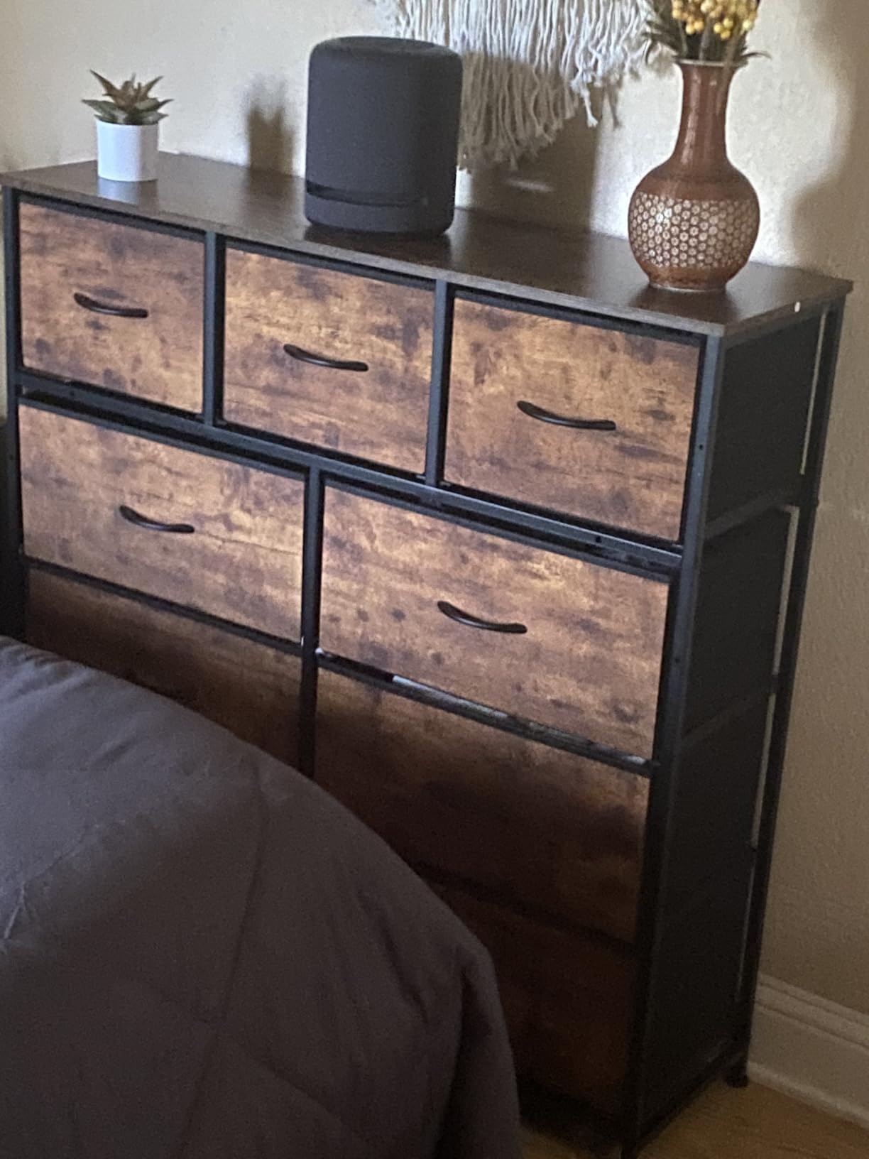 WLIVE Tall Dresser for Bedroom, 9 Drawer Chest of Drawers, Rustic Brown customer photo 1