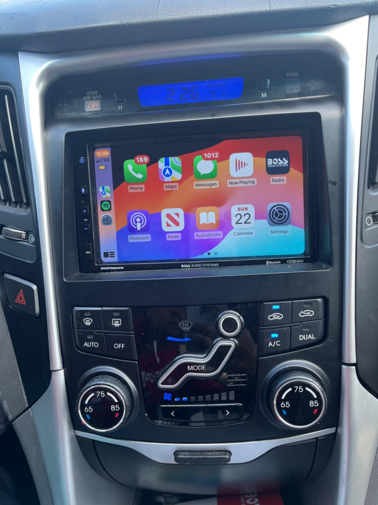 BOSS Audio Systems BVCP9850W Car Stereo - Wireless Apple CarPlay & Android Auto, Double Din, 6.75 Inch Touchscreen, Bluetooth, No DVD CD Player, AM/FM Radio Receiver, Wireless Remote Control customer photo 1