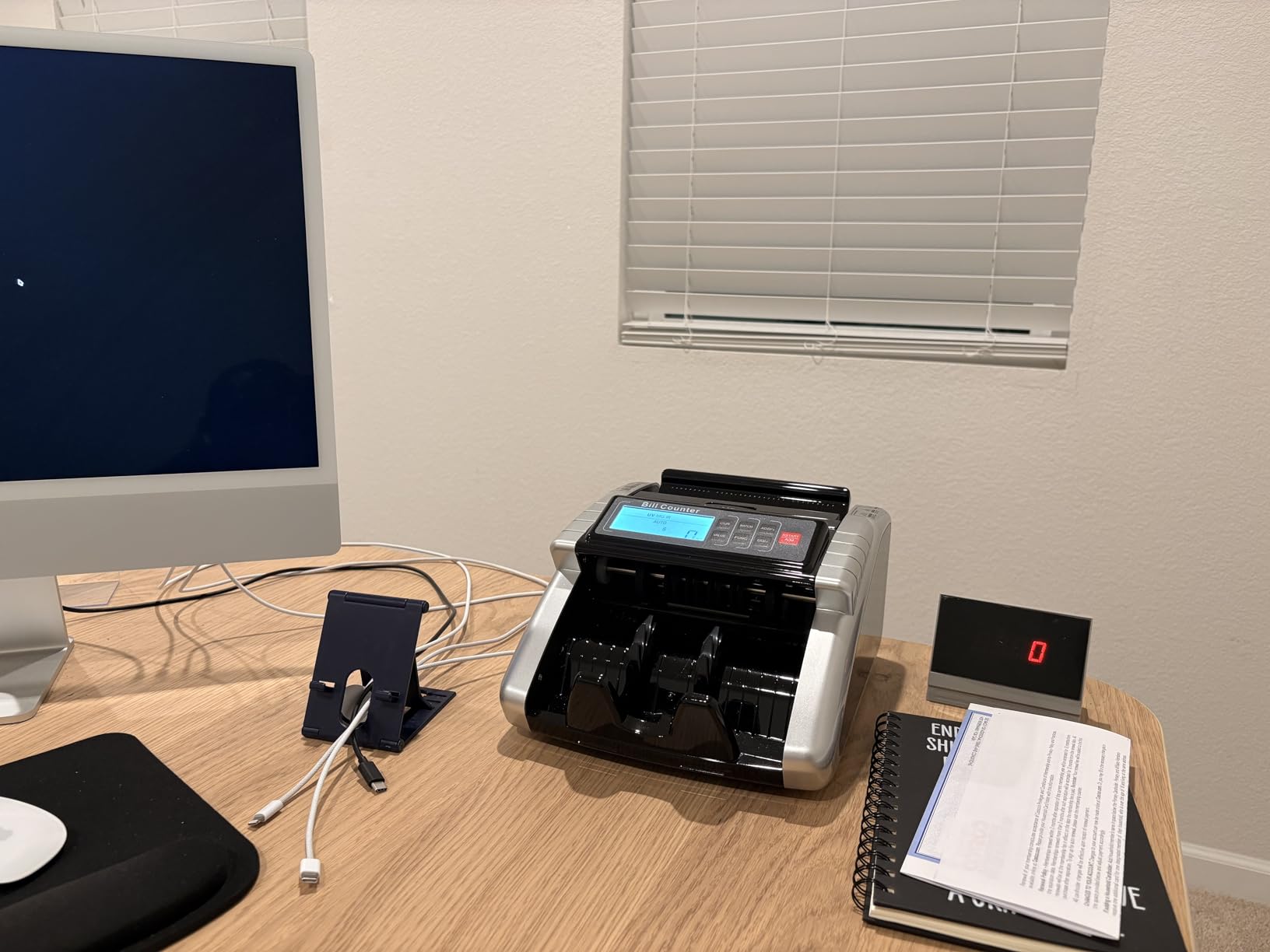 Aneken Money Counter Machine with Value Count, Dollar, Euro UV/MG/IR/DD/DBL/HLF/CHN Counterfeit Bill Detectors,Add and Batch Modes, Cash Counter with LCD Display customer photo 2