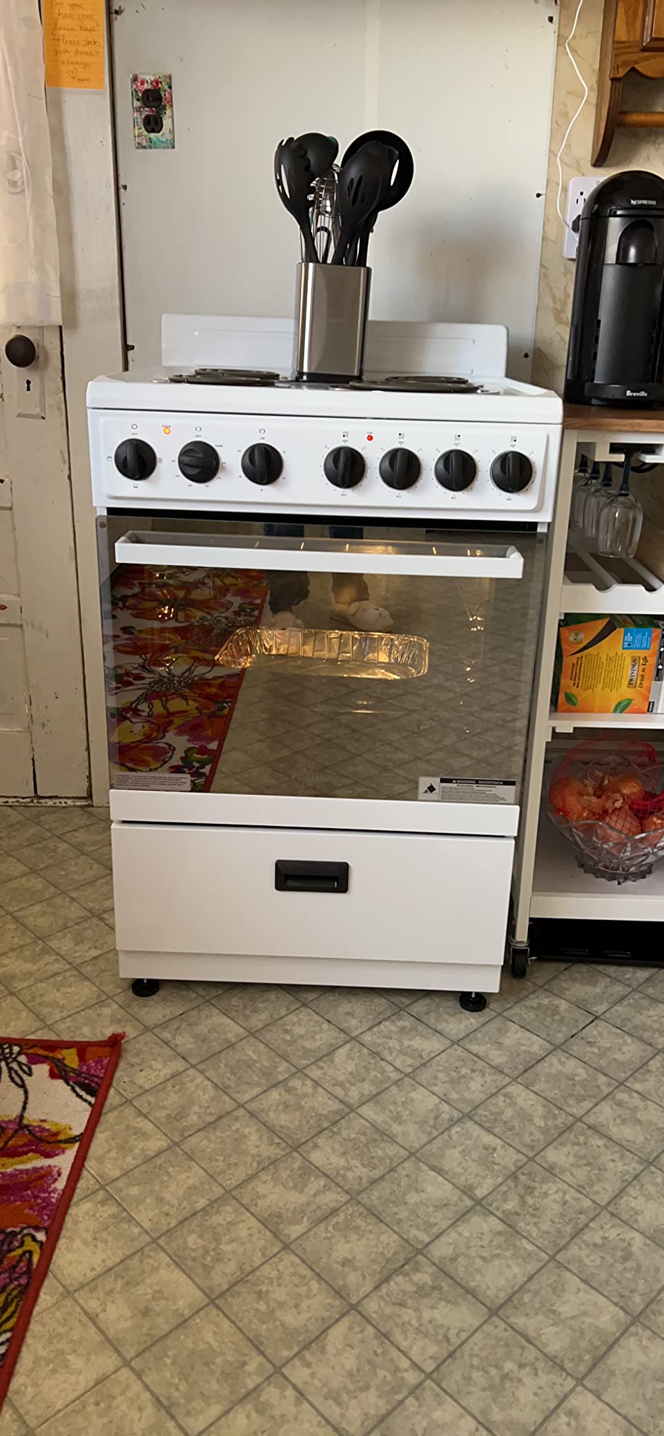 Premium LEVELLA 24 in. 2.7 cu. ft. Single Oven Electric Range with 4 Burners and Storage Drawer in White PRE2425GW customer photo 2