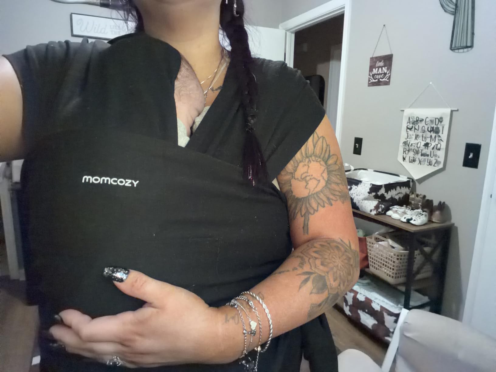 Momcozy Baby Wrap Carrier, Easy-On 2-Piece Design, Newborn to 33 lb customer photo 2