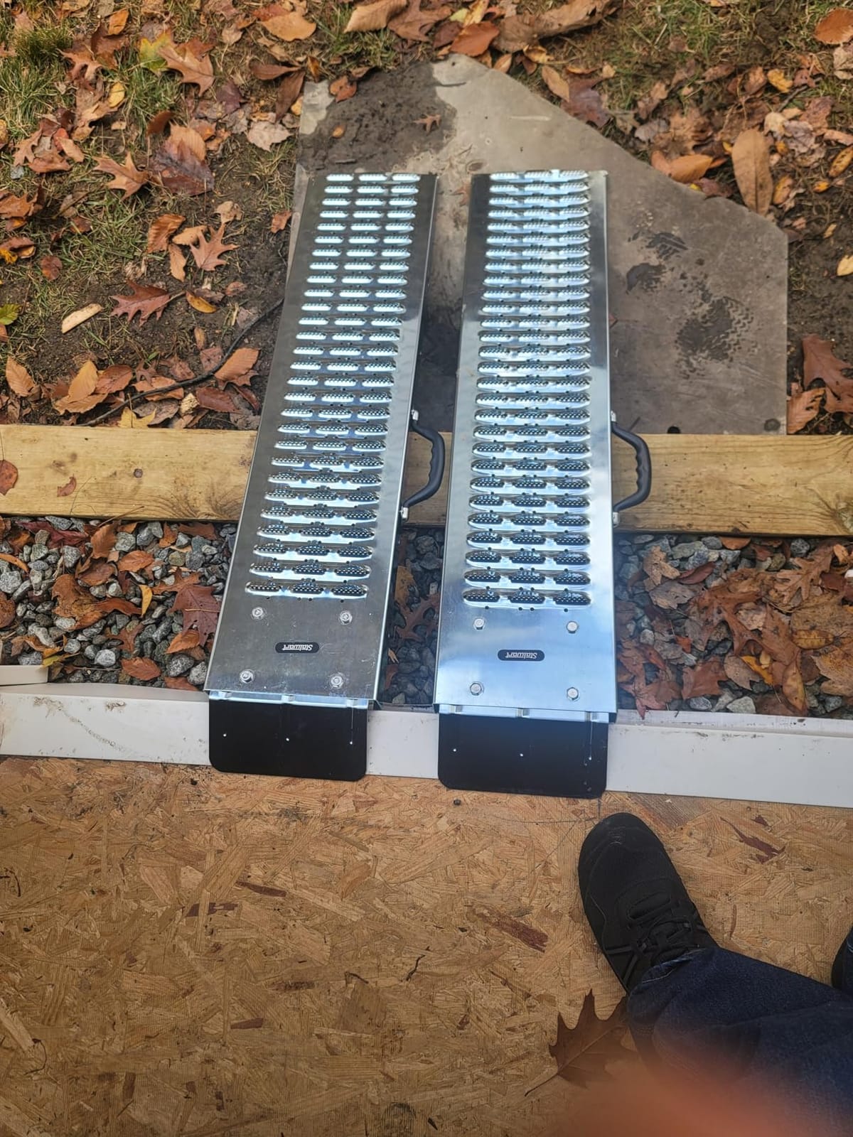 Loading Ramps - Steel Ramp Set for ATVs, Motorcycles, Mowers, Carts & More - Use with Pickup Trucks & Trailers - 1200lb Combined Capacity by Stalwart customer photo 1