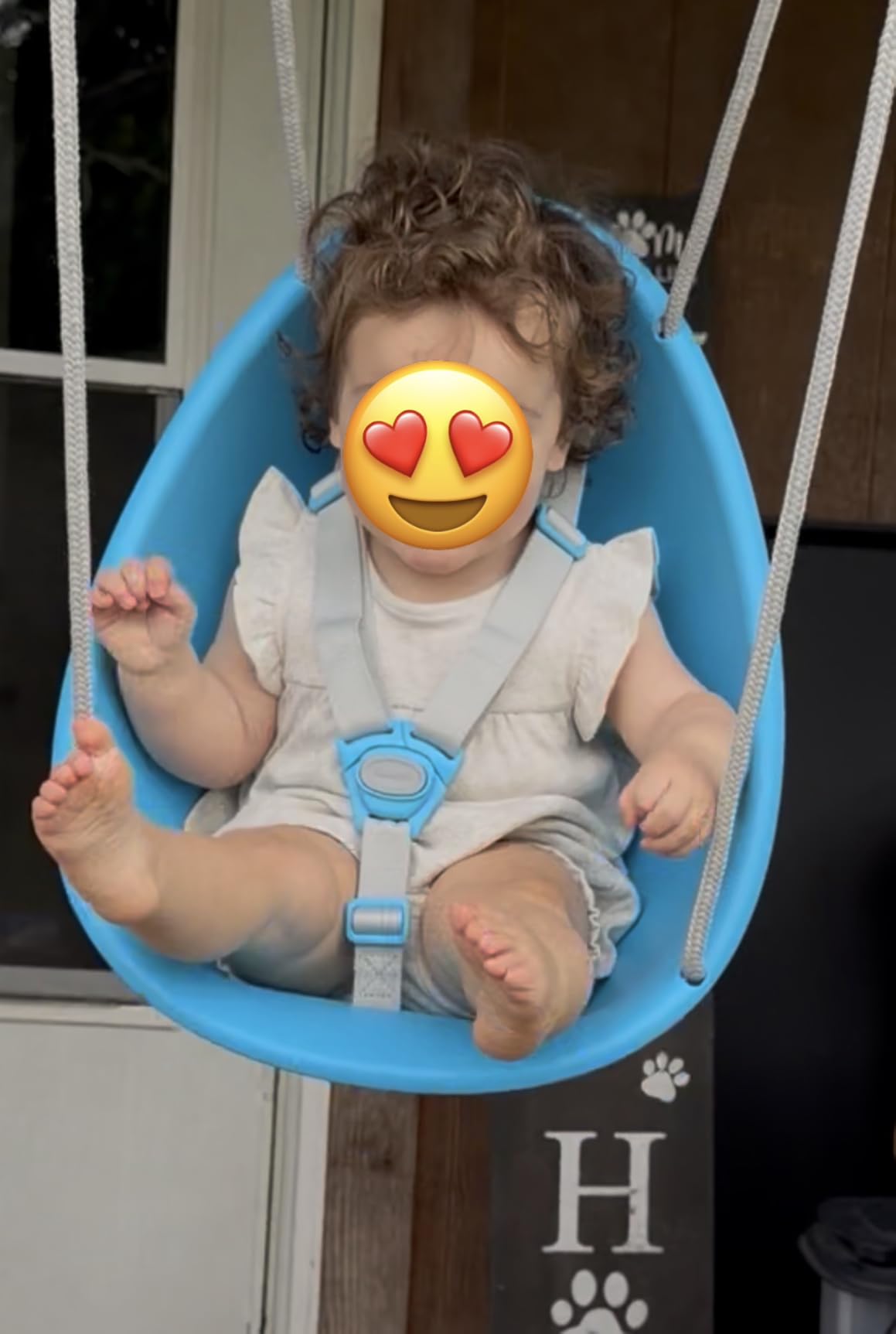 Swurfer Coconut Toddler Swing – Comfy Baby Swing Outdoor, 3- Point Adjustable Safety Harness, Secure, Safe Quick Click Locking System, Blister-Free Rope, Easy Installation, Ages 6-36 Months customer photo 1