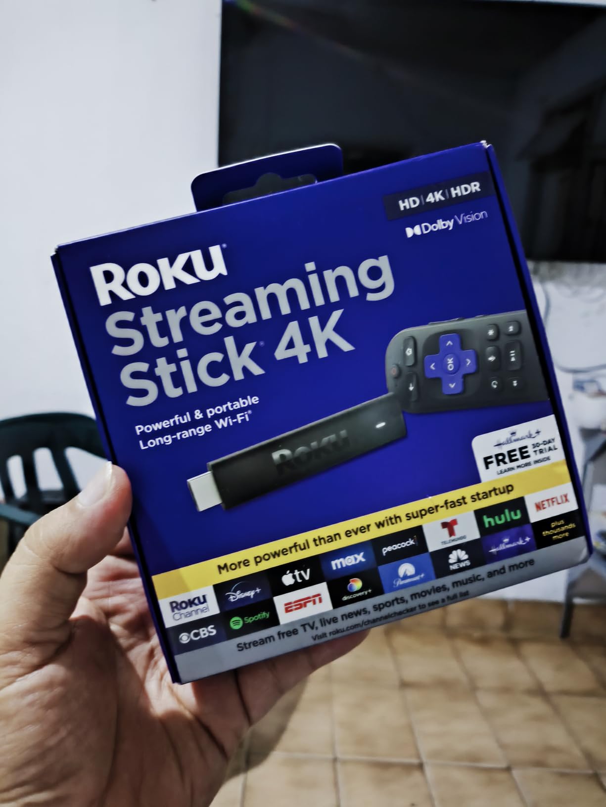Roku Streaming Stick 4K with Voice Remote - HDR10+ & Dolby Vision | Compact 4K Streaming Device for TV with Roku Voice Remote & Long-Range Wi-Fi - Free & Live Local News, Sports customer photo 1