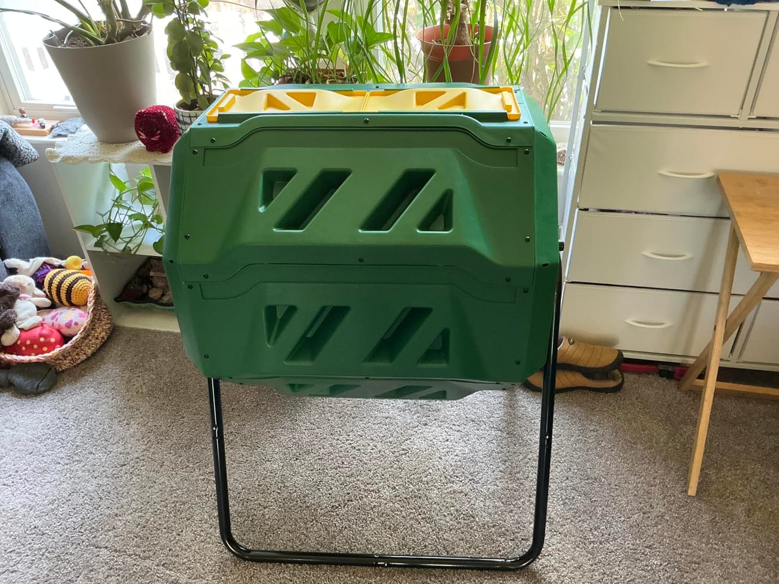 Compost Tumbler Bin Composter Dual Chamber 43 Gallon (Bundled with Pearson's Gardening Gloves) customer photo 1