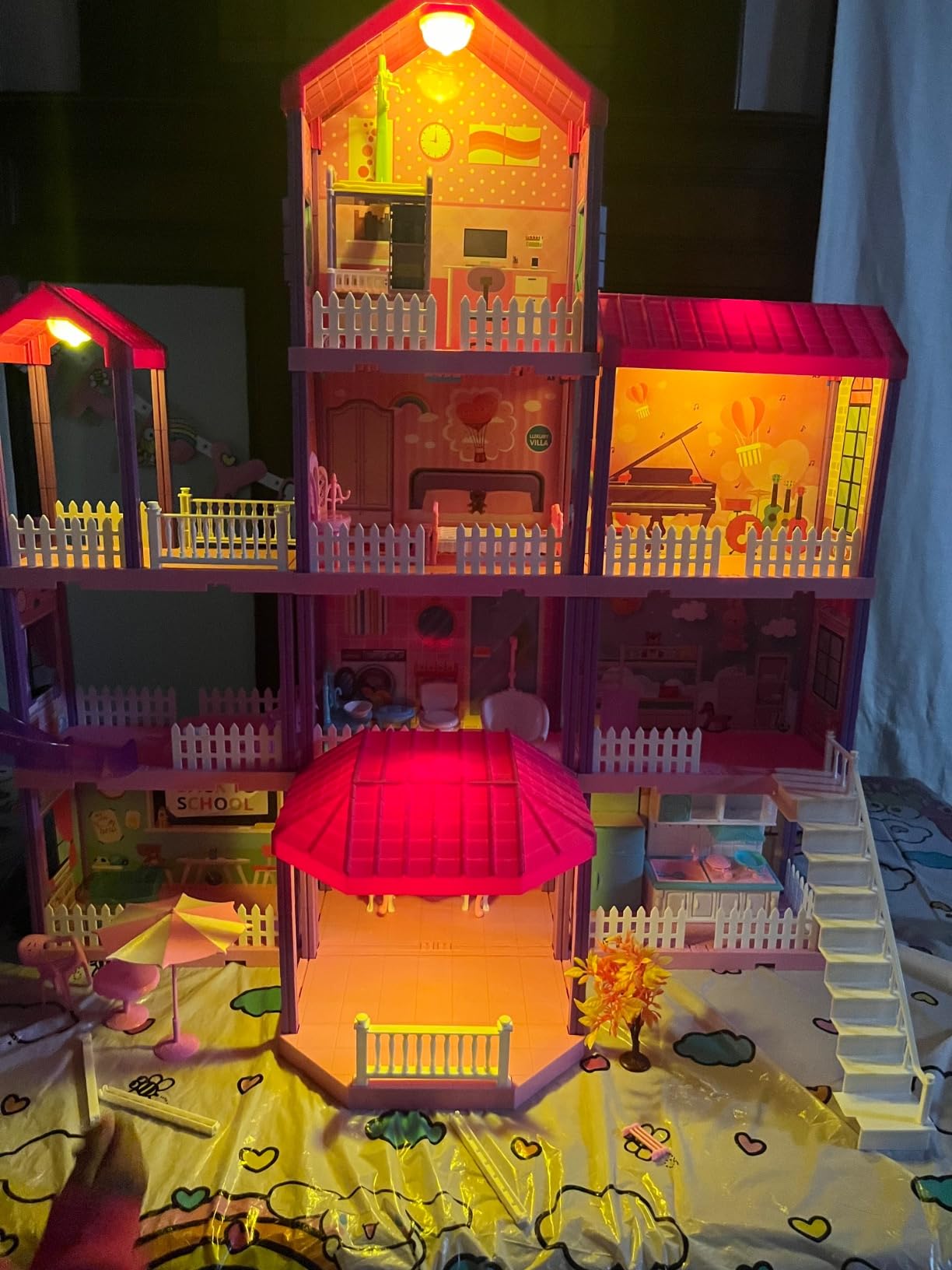 beefunni Doll House, Dollhouse with 4 Stories-11 Rooms, 2 Dolls and Lights customer photo 2