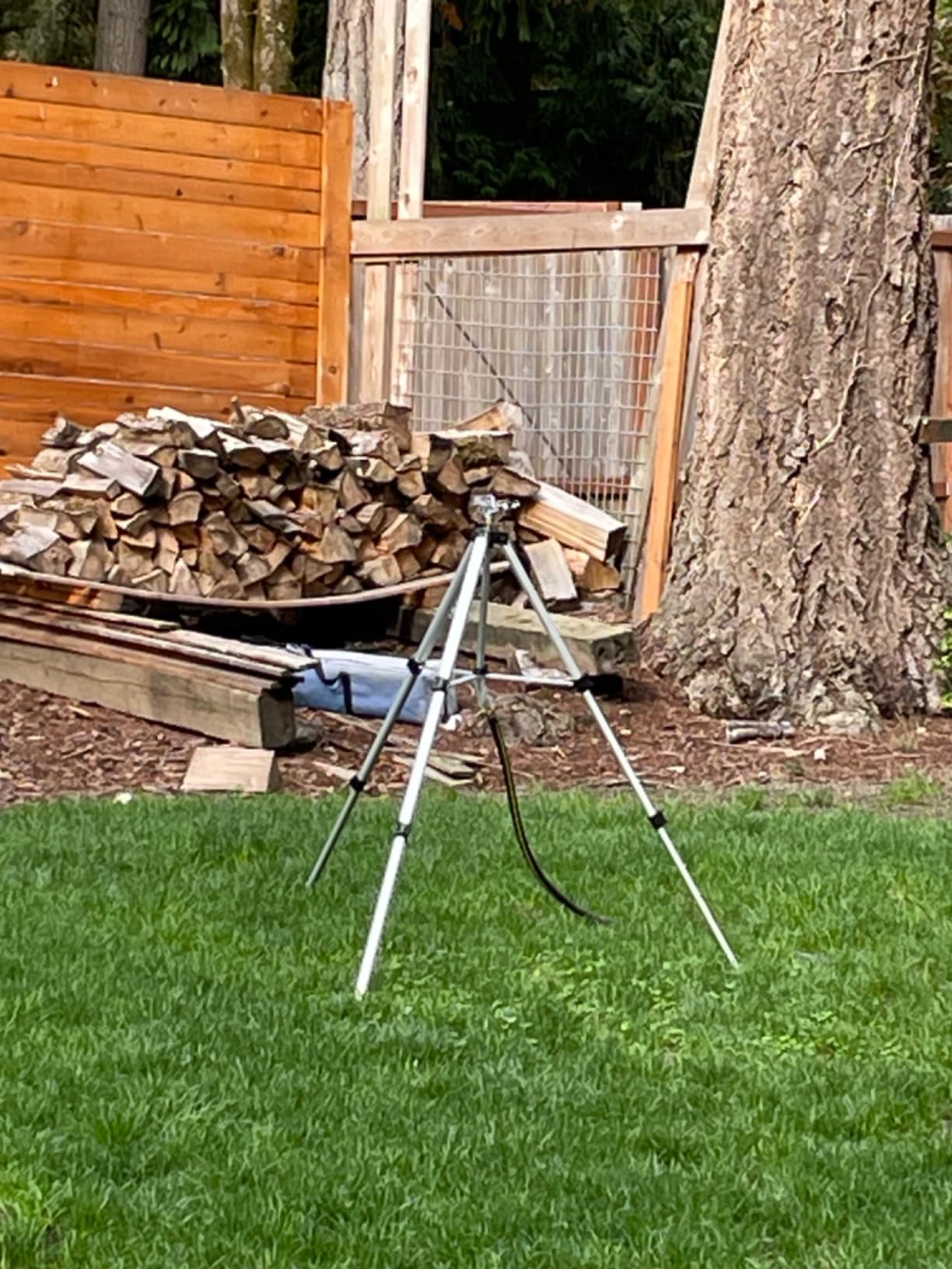STYDDI Heavy Duty Impact Sprinkler on Tripod Base, Extra Tall Metal Pulsating Telescoping Tripod Sprinkler for Large Area, Yard, Lawn, Garden, Waters up to 90 Ft. Diameter, Legs Extends Up to 50-inch customer photo 1