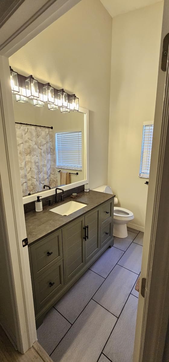 Vanity Art 60 Inch Bathroom Vanity with Double Sink, Silver Grey customer photo 1