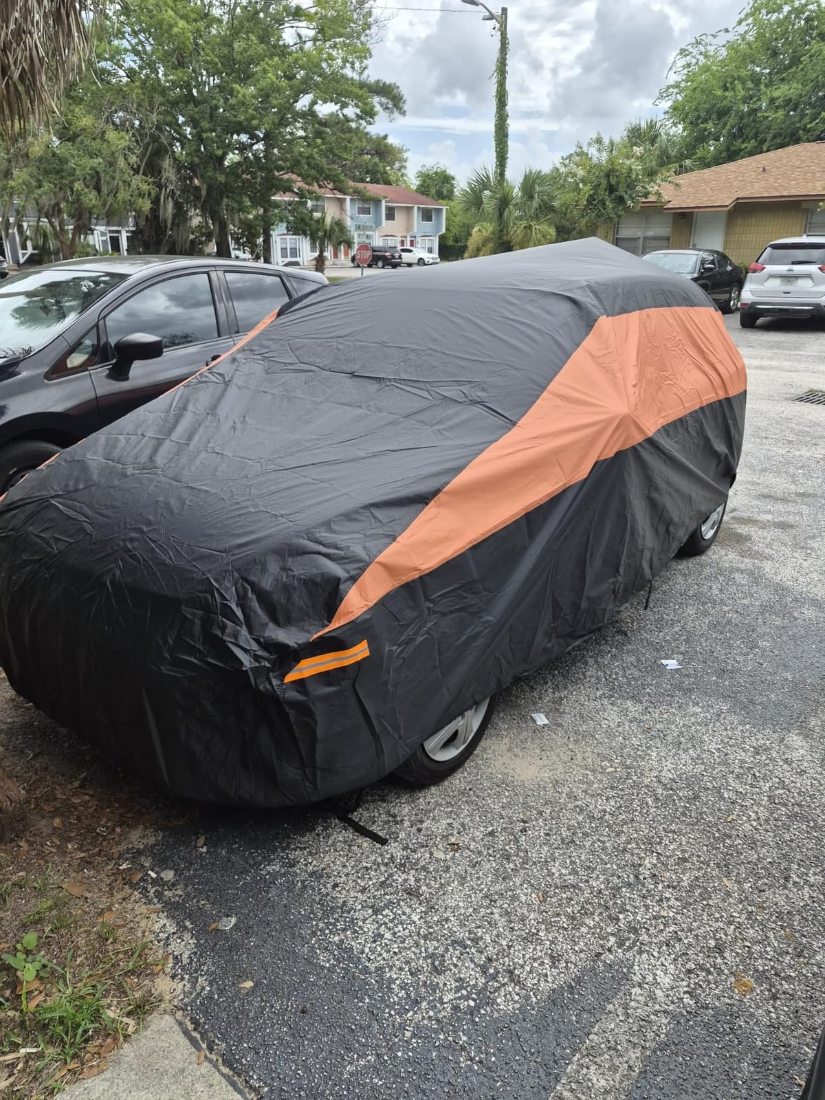 GUNHYI Car Cover for Automobiles All Weather Waterproof, Universal Fit Sedan Ford Mustang, Chevy Camaro/Malibu, Kia Optima, Hyundai Sonata, Nissan Altima, Volkswagen Passat, Tesla Model 3 etc. customer photo 1