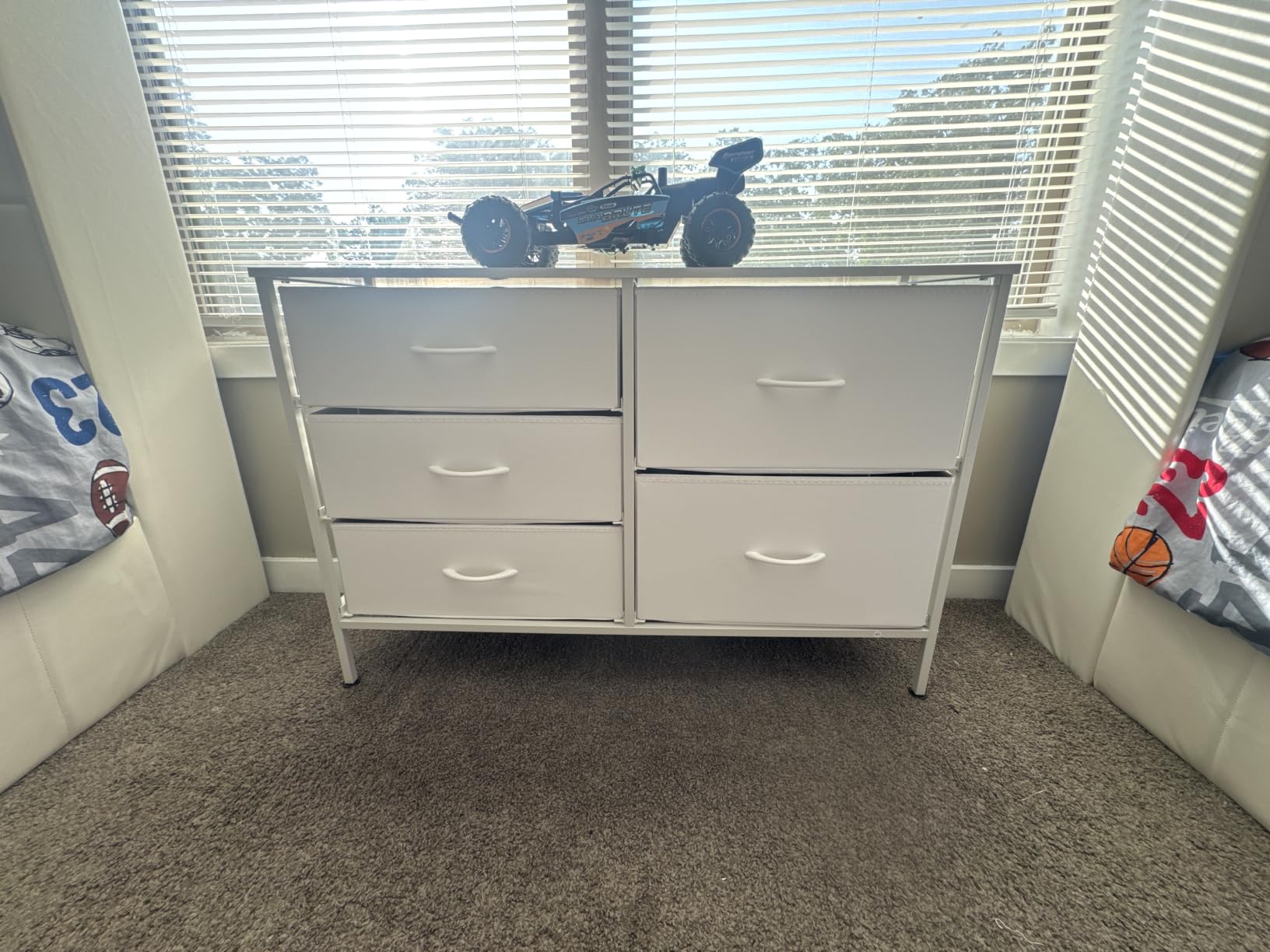WLIVE Black Dresser for Bedroom, 5 Fabric Chest of Drawers customer photo 2