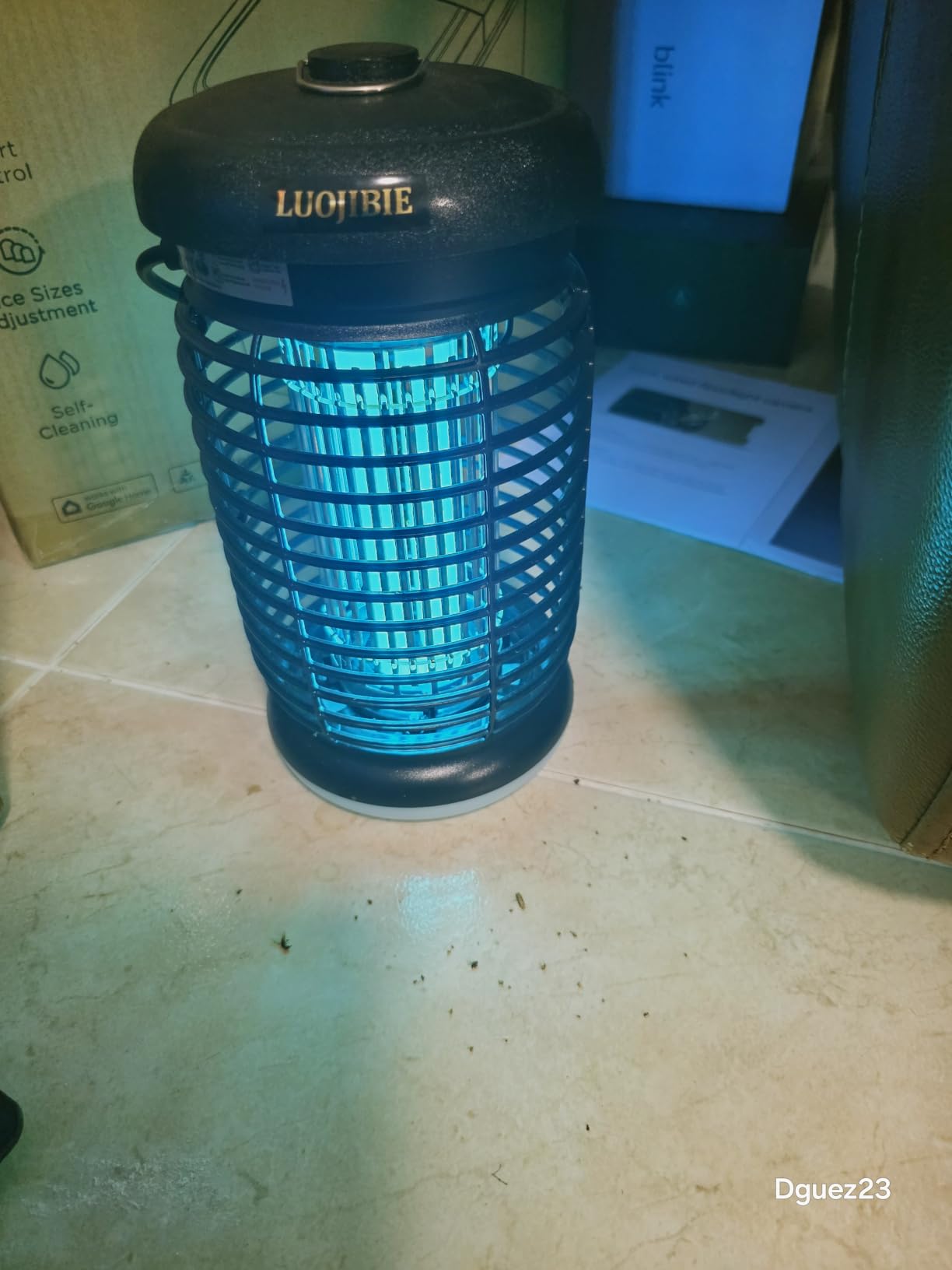 LUOJIBIE Bug Zapper Outdoor, Electric Mosquito Killer Fly Trap with UV/LED Light, 4200V High Voltage Waterproof Flying Insect Zapper for Backyard Patio, Indoor Mosquito Zapper for Home Garage customer photo 2