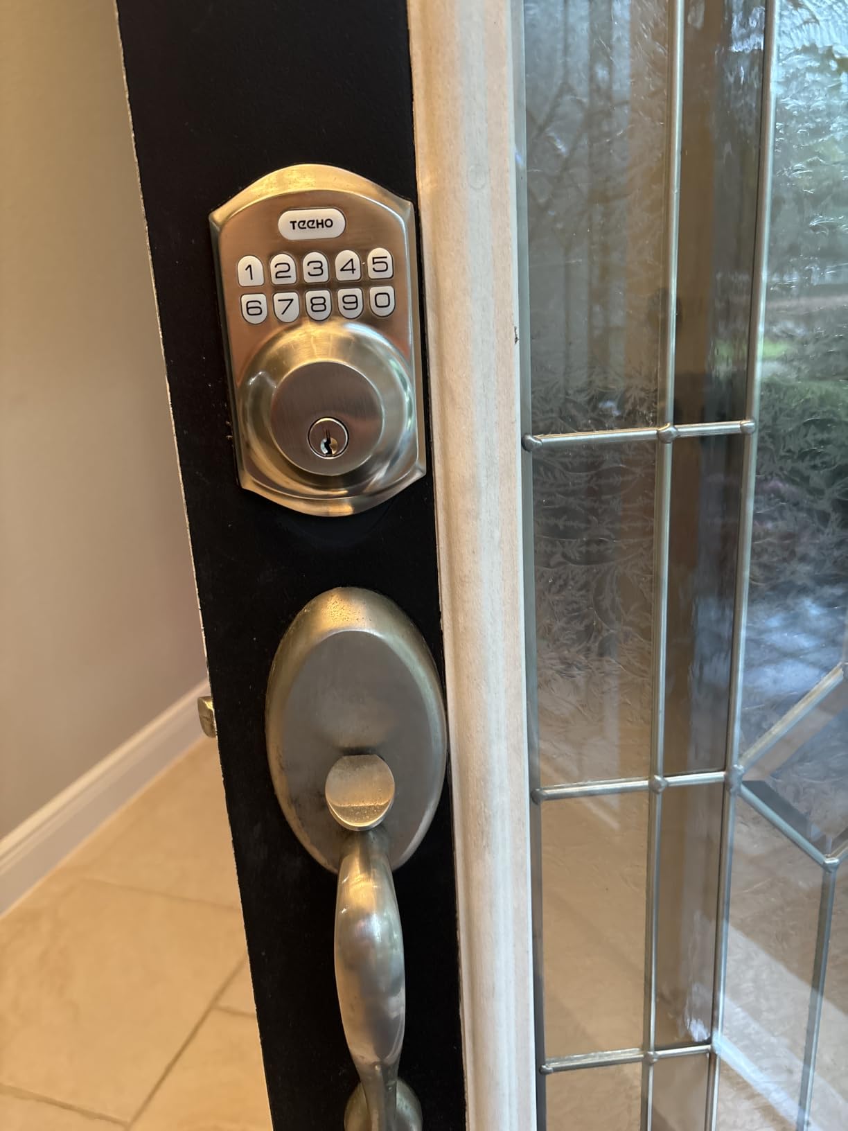 TEEHO TE001 Keyless Entry Deadbolt with Keypad for Front Door, Satin Nickel customer photo 1