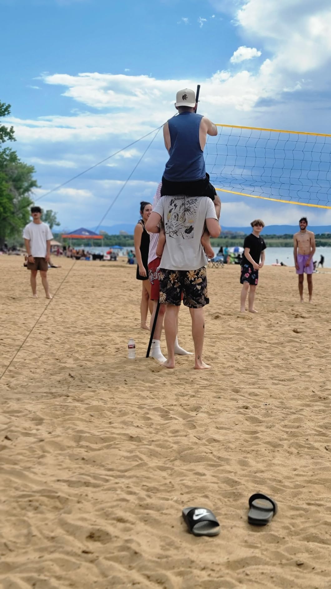 Volleyball Net for Backyard Portable, 32x3 FT Anti-Sag Net with Steel Poles customer photo 2