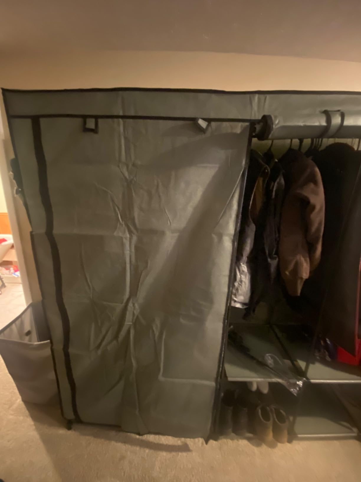 SONGMICS Portable Closet with Cover, 4 Hanging Rods and Shelves customer photo 2