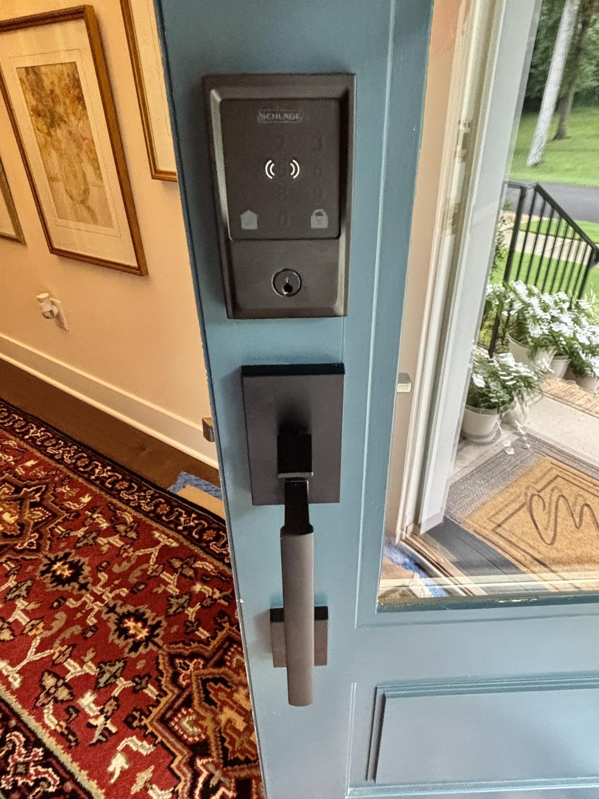 Schlage Encode Plus Smart WiFi Deadbolt Lock, Tap to Unlock, Satin Nickel customer photo 2