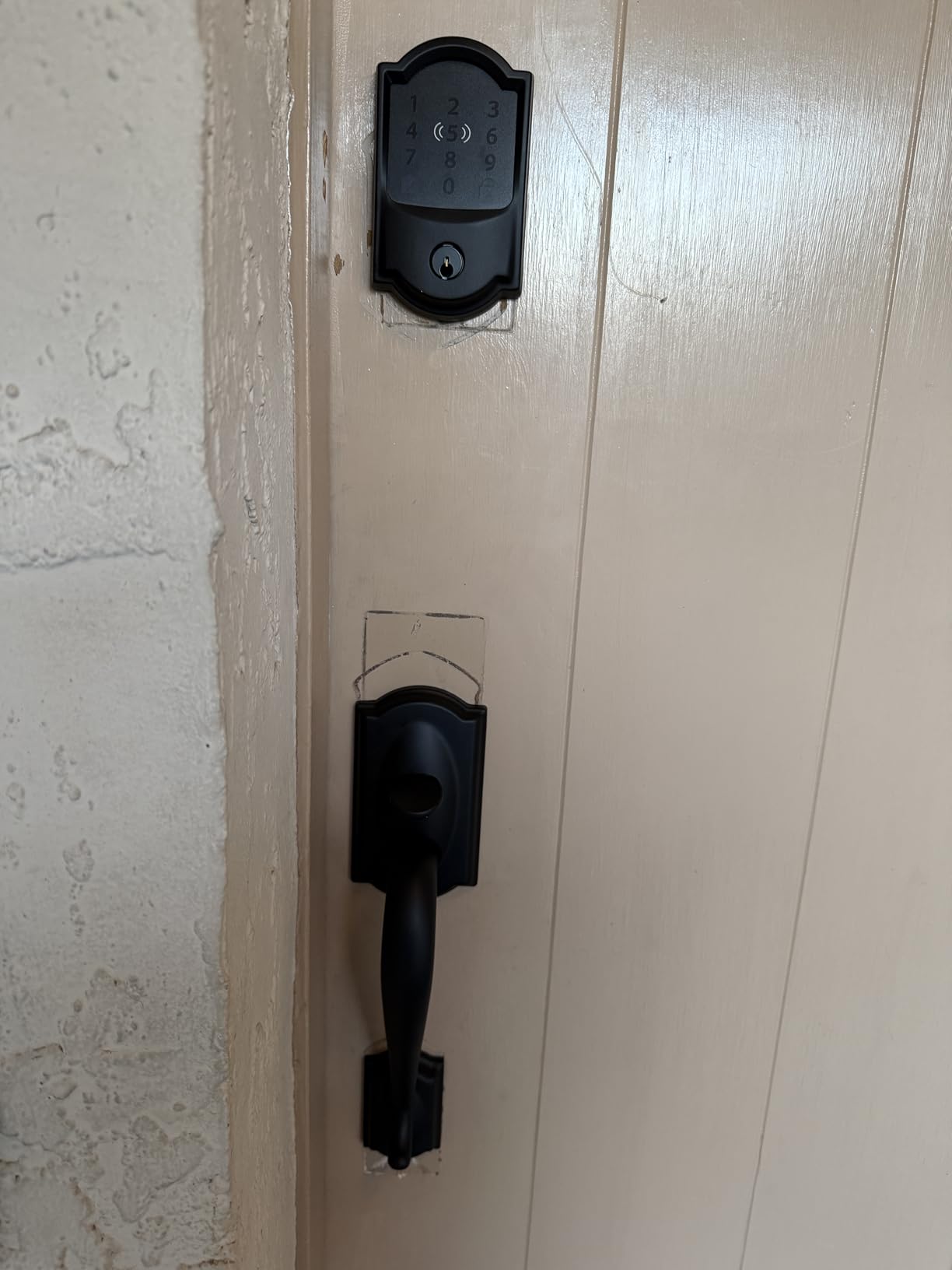 Schlage Encode Plus Smart WiFi Deadbolt Lock, Tap to Unlock, Matte Black | Keyless entry door lock with touchscreen, Apple watch unlock, Apple Home, Alexa & Airbnb compatible, Certified security customer photo 2