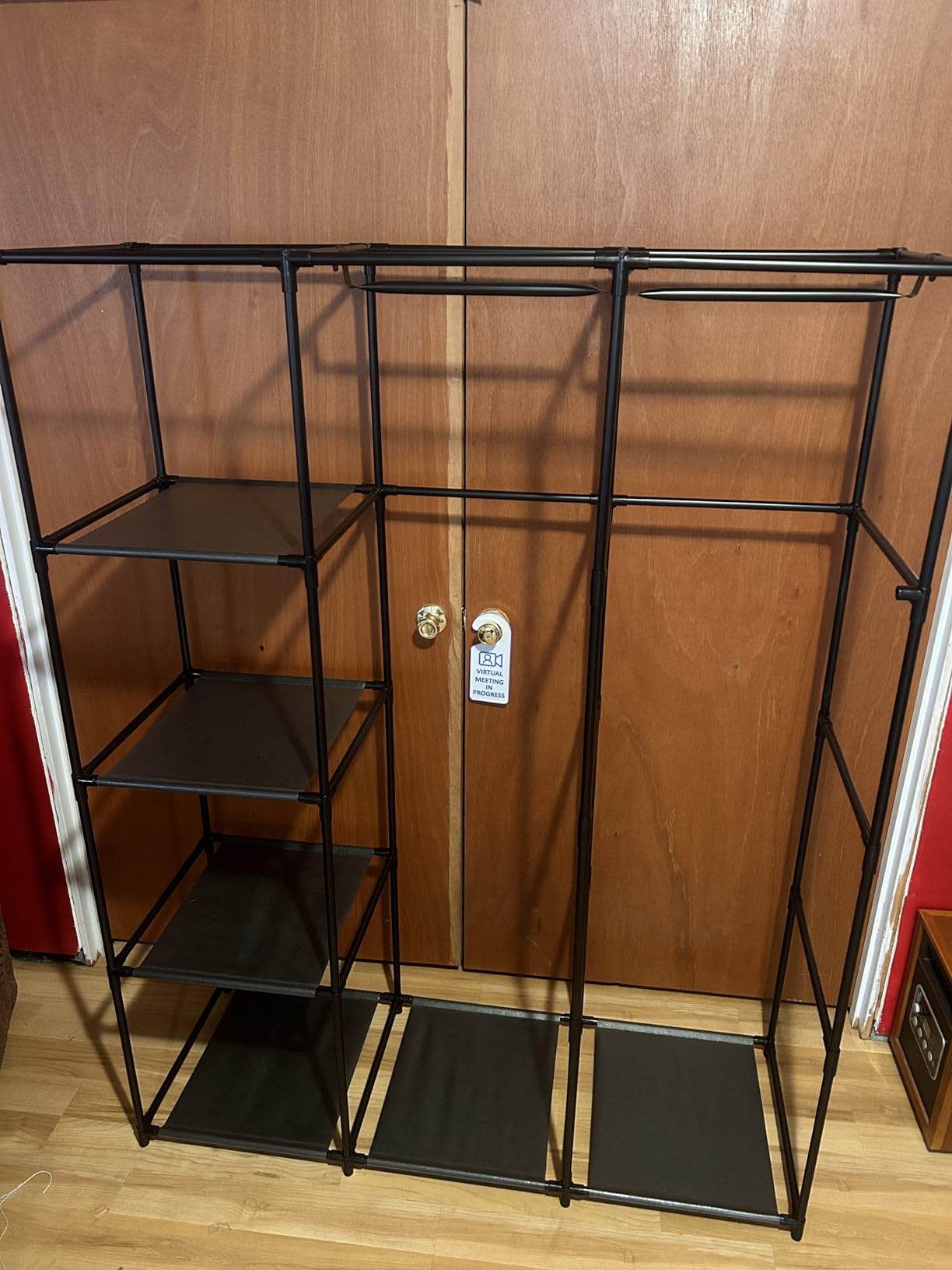 SORCEDAS Wardrobe Closet with Hanging Rods and Shelves for Clothes Storage customer photo 1