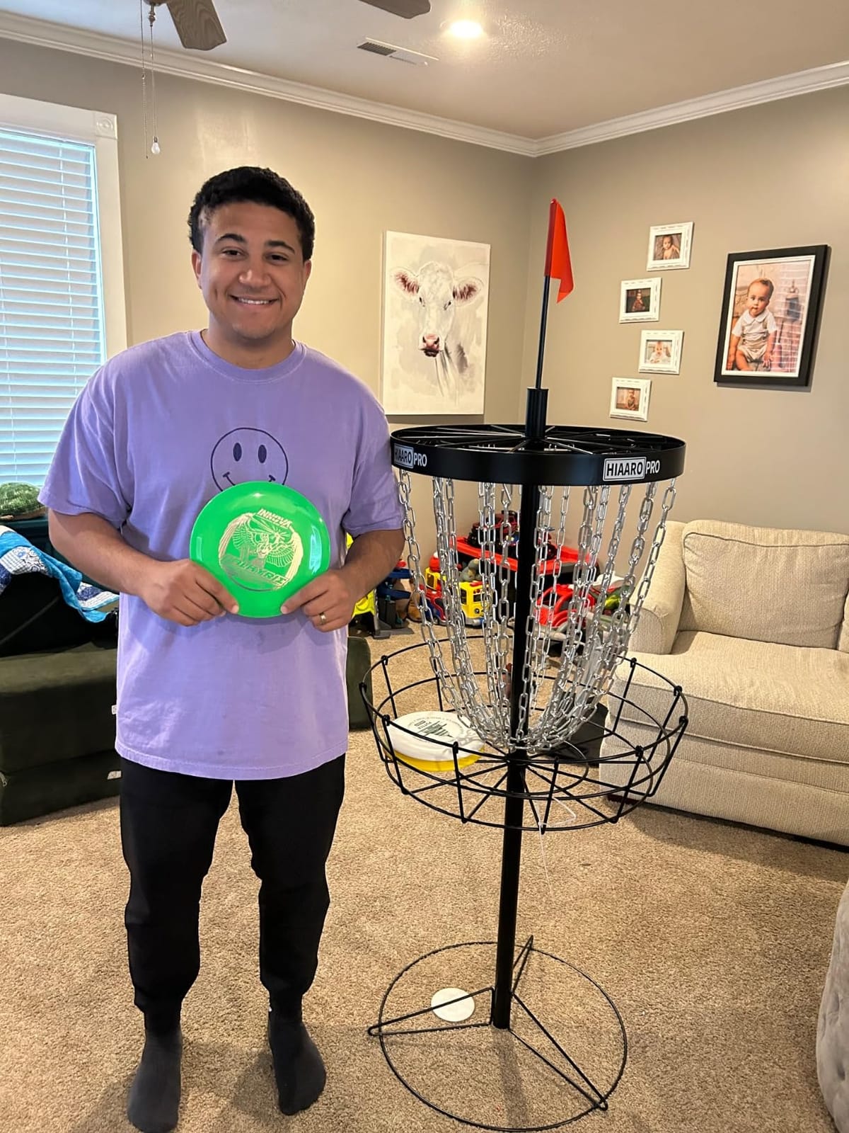 PDGA Approved HIAARO PRO Disc Golf Basket, Portable Disc Golf Target with Heavy Duty 24 Chains, Professional Disc Golf Basket customer photo 1