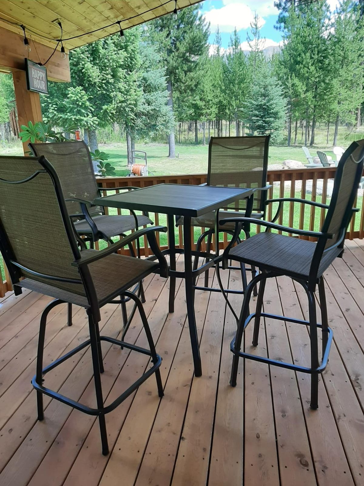 PHI VILLA Outdoor Patio Bar Set of 4,High Top Furniture Set customer photo 1