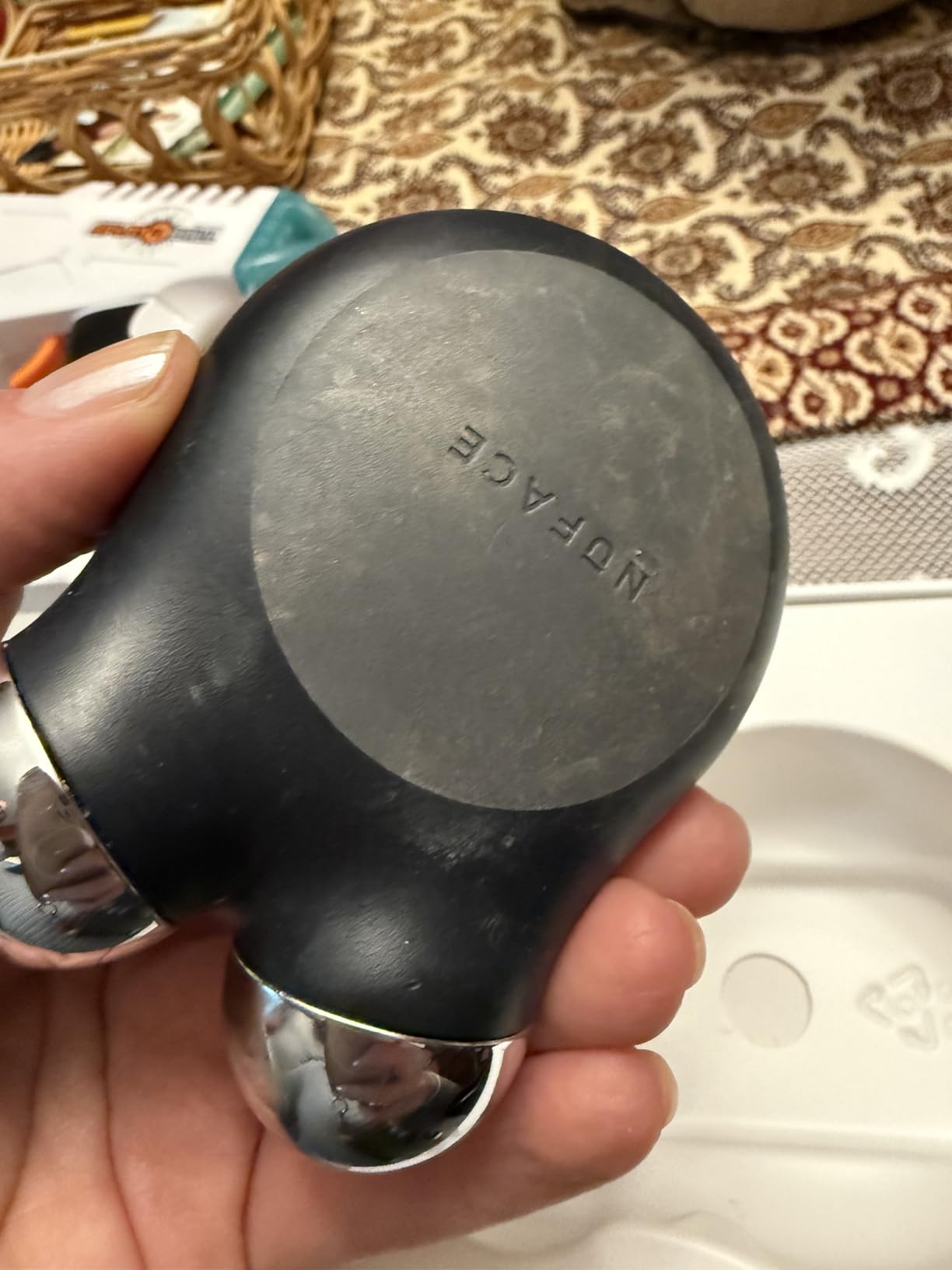 NUFACE MINI+ Facial Sculpting Tool - Microcurrent Face Massager Device for Skin Tightening, Contouring, Depuffing & Toning Cheeks, Neck & Jawline + Lymphatic Drainage & Activator Gel, Sandy Rose customer photo 2
