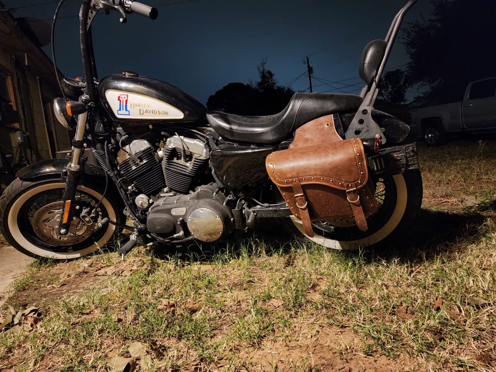 NICECNC Motorcycle Saddle Bags, PU Leather Motorcycle Saddlebags with Cup Holder, Reinforced Straps & Saddle Piece, Throw Over Side Accessories Bags, Brown customer photo 2