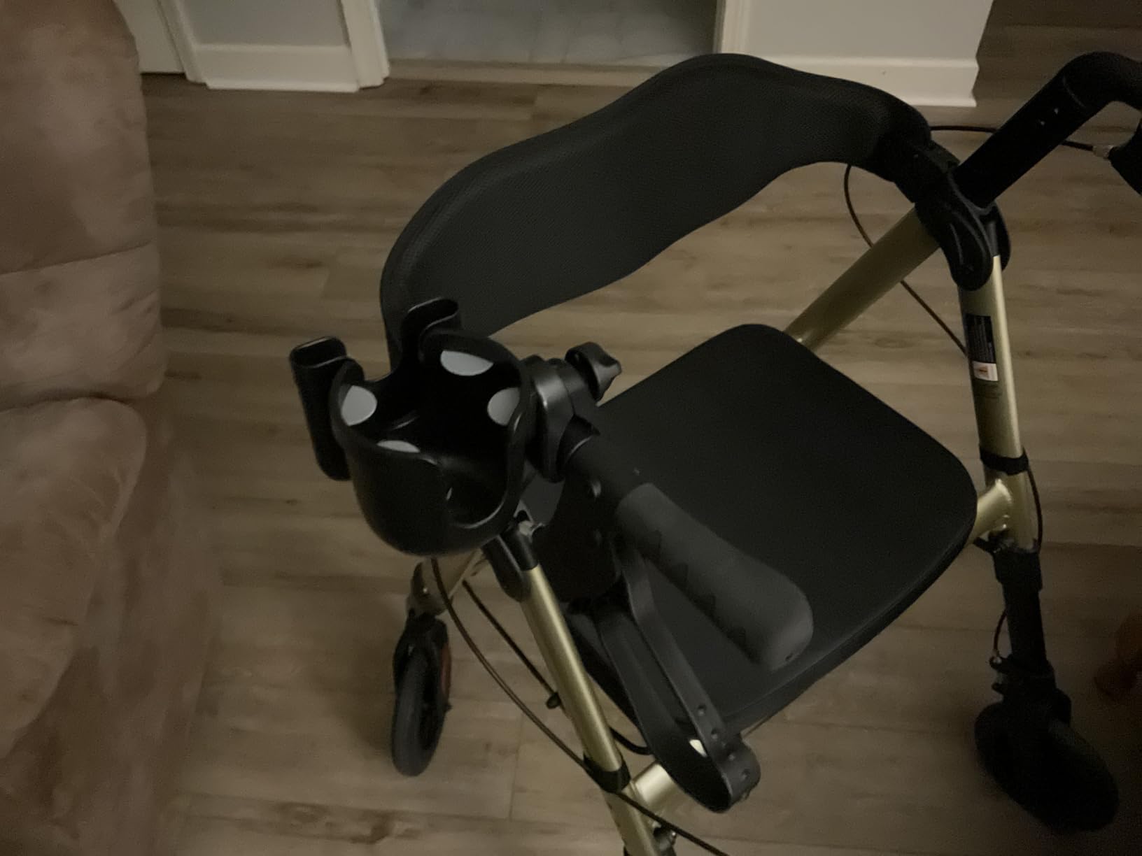 Rollator Walker with Seat,450Lb Rolling Walker, Extra-Wide Heavy-Duty Rollator Walker with Seat and Brakes for Seniors and Adults Bariatric with Large Aluminum (Champagne) customer photo 2