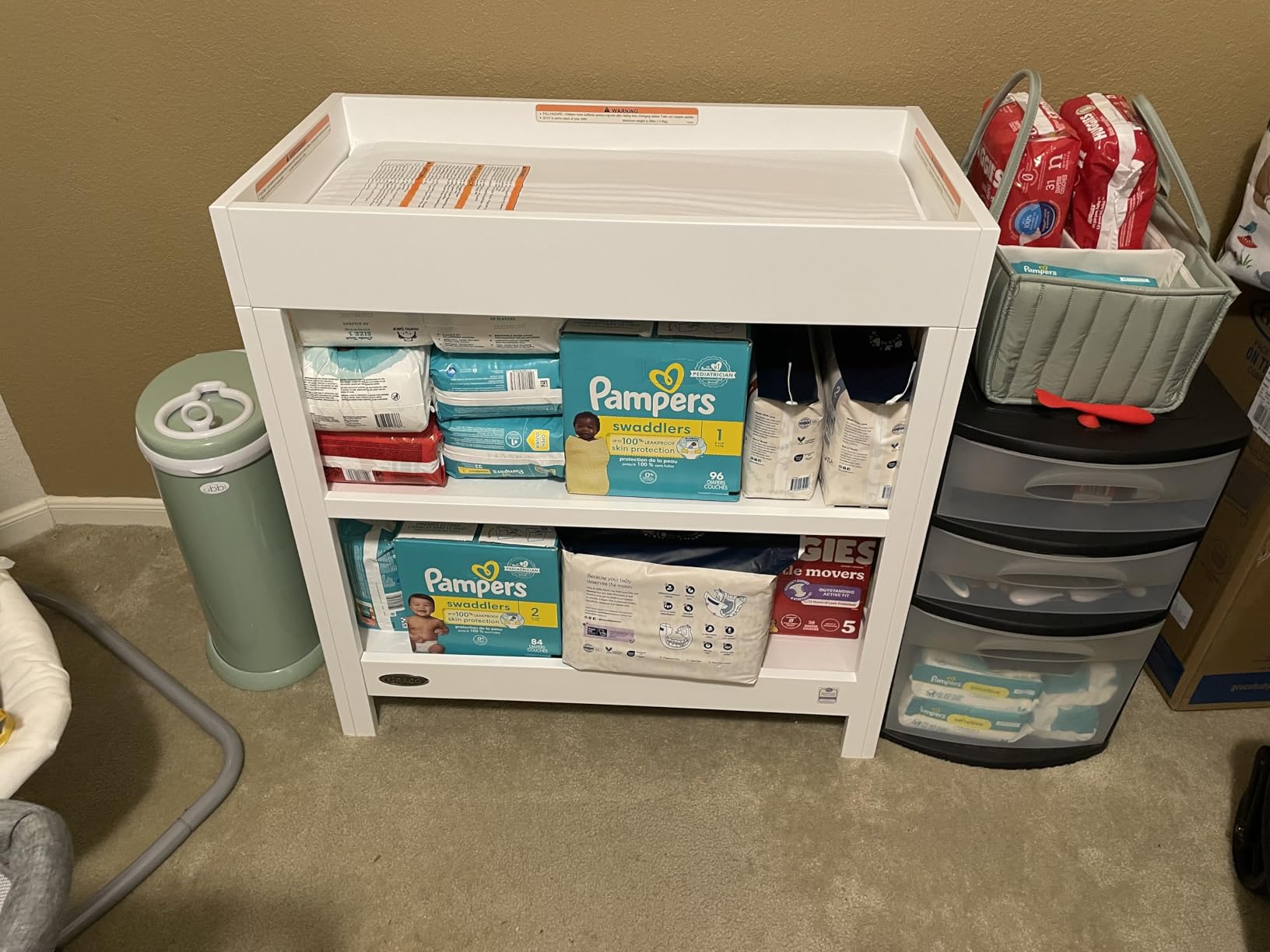 Graco Teddi Changing Table with Water-Resistant Changing Pad, Driftwood customer photo 2