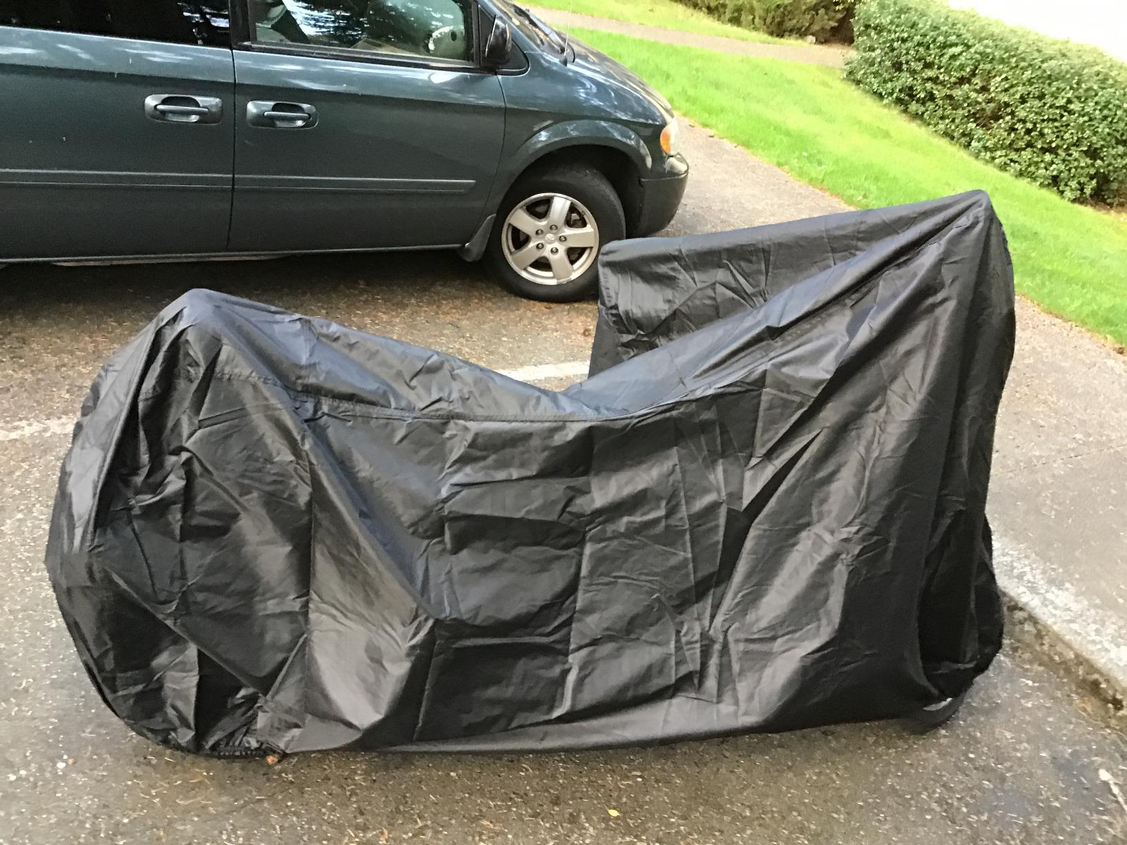 Anglink Waterproof Motorcycle Cover, 210D Oxford Heavy Duty Motorbike Cover for Outdoor Storage, Rain Sun Dust UV Protection with Lock Holes, Universal Fit up to 96.5