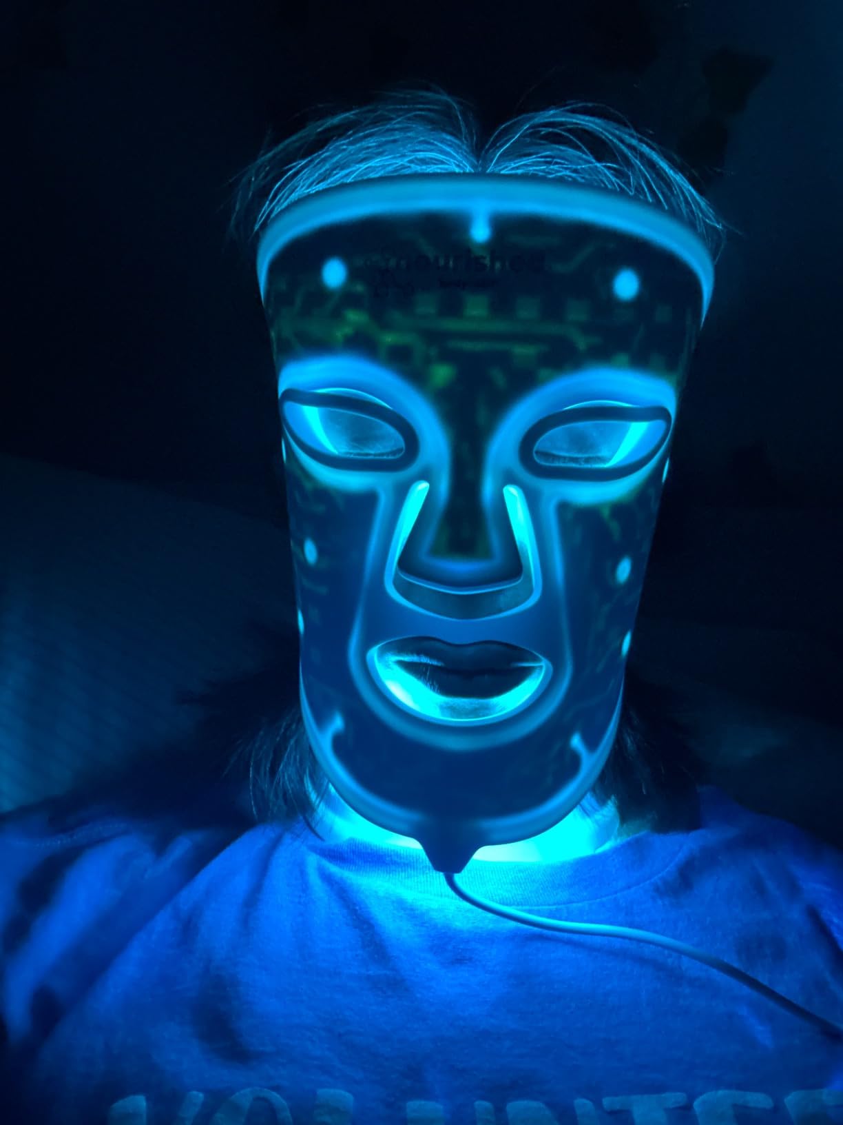 Nourished Bodynskin LED Light Therapy Face & Neck Mask - Facial Skin Care Device - 7 Colors Red & Blue - Rejuvenation, Anti-aging Product for Wrinkles customer photo 2