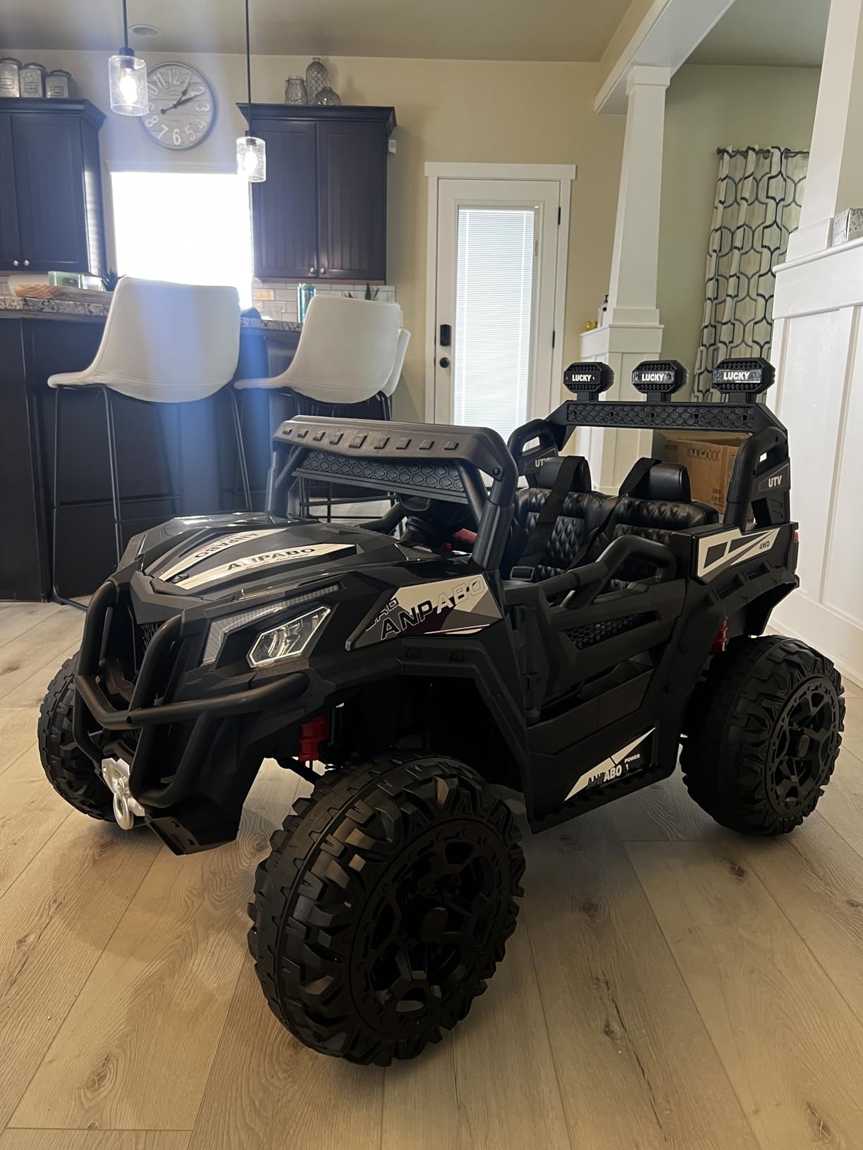 ANPABO 24V Ride On Toys for Kids w/Remote Control, 4WD/2WD Switchable, Blue customer photo 1