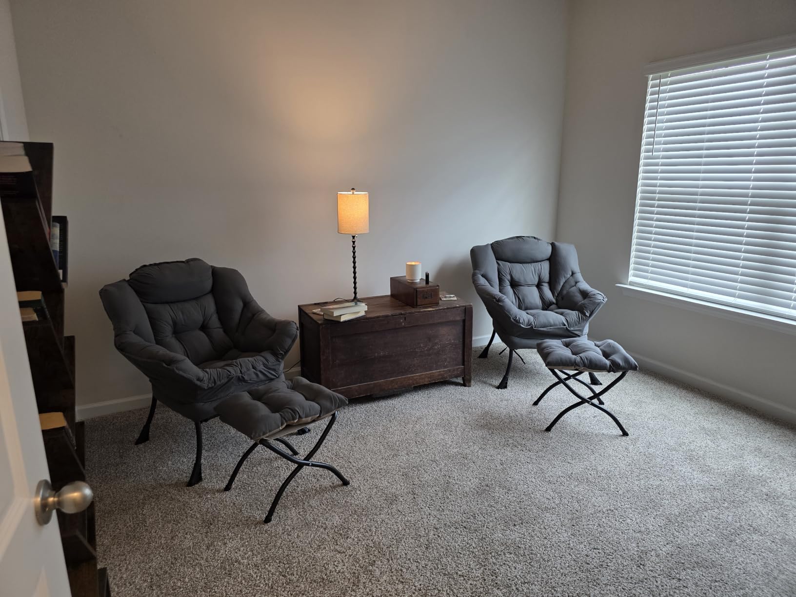 Tiita Lazy Chair with Ottoman, Comfy Reading Accent Chair, Dark Grey customer photo 2