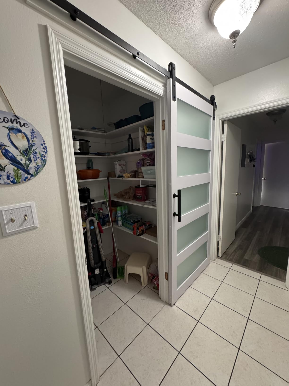 SMARTSTANDARD 36 x 84 in Glass Barn Door with 6.6FT Sliding Hardware Kit customer photo 1