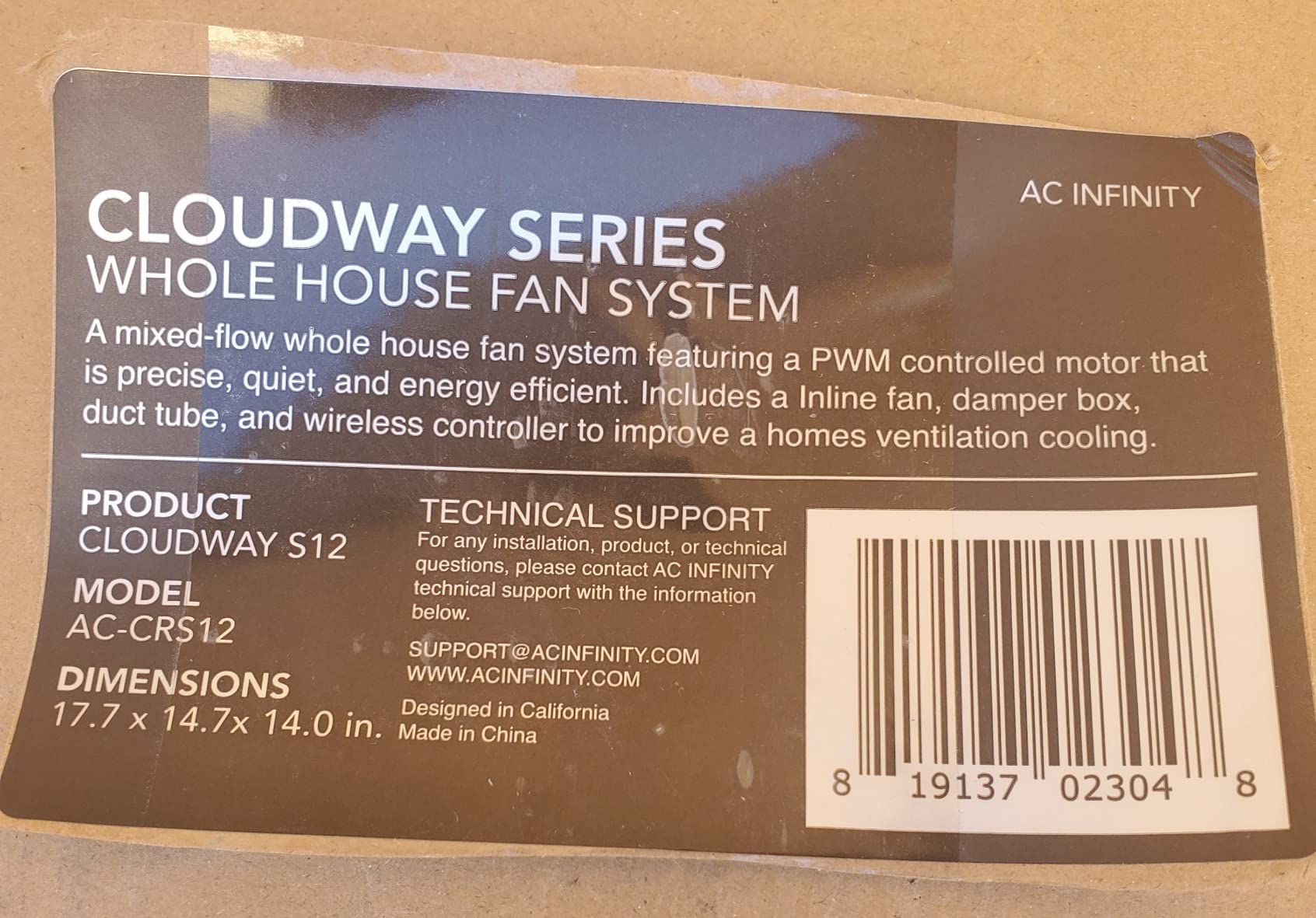 AC Infinity CLOUDWAY S12, Whole House Fan with Wireless Speed Controller customer photo 2