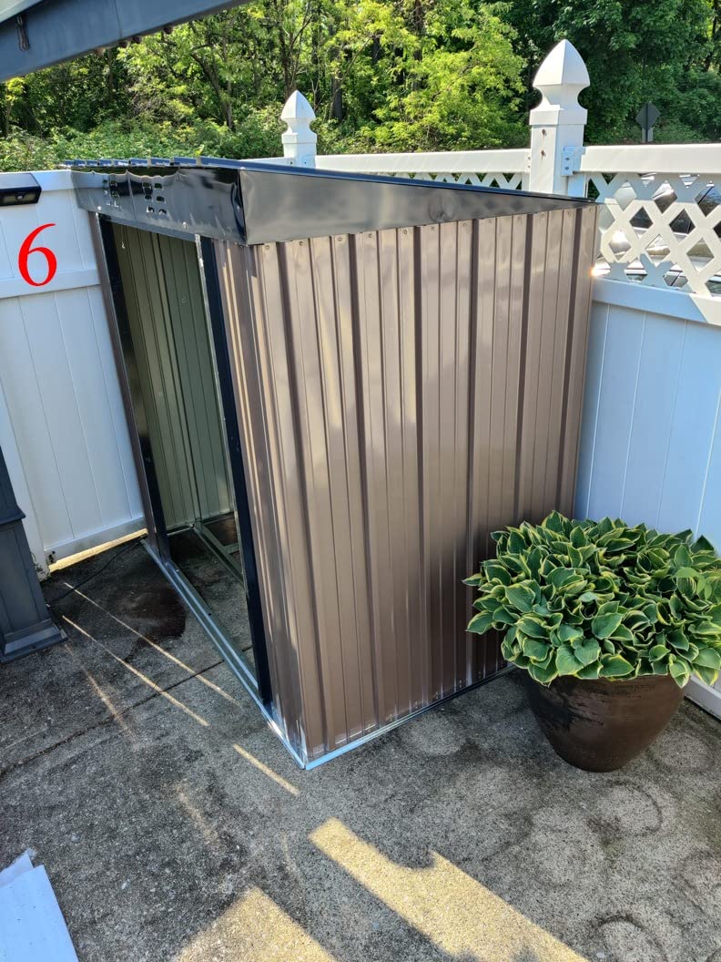Gizoon 6x4 FT Outdoor Shed, Metal Garden Shed Lockable Doors, Dark Gray | Double Lockable Doors, Anti-Corrosion, Waterproof, Fits Backyard/Patio/Lawn, Spacious Storage Clearance, Durable Steel customer photo 1